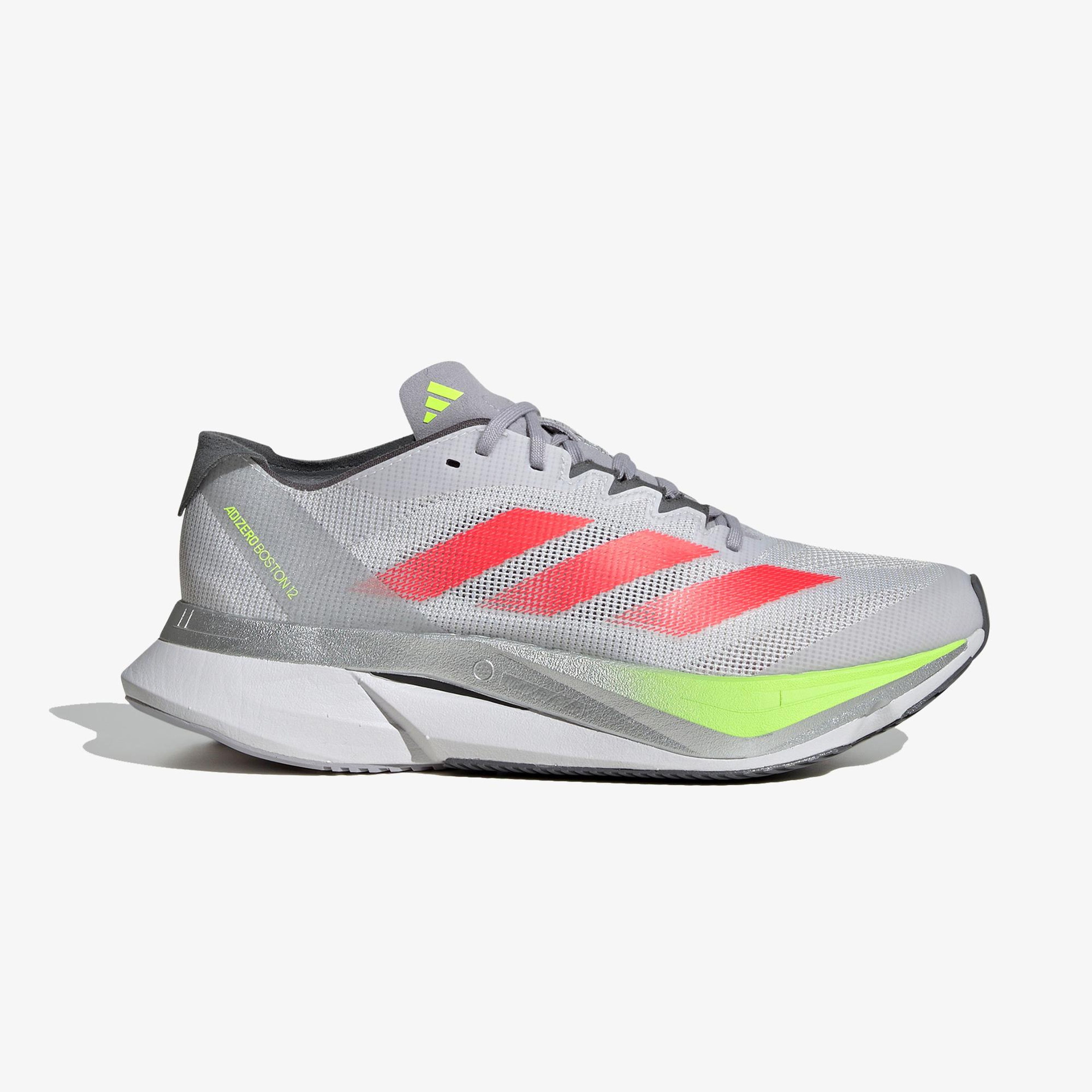 adidas Adizero Boston 12 Kadın Gri Koşu Ayakkabısı