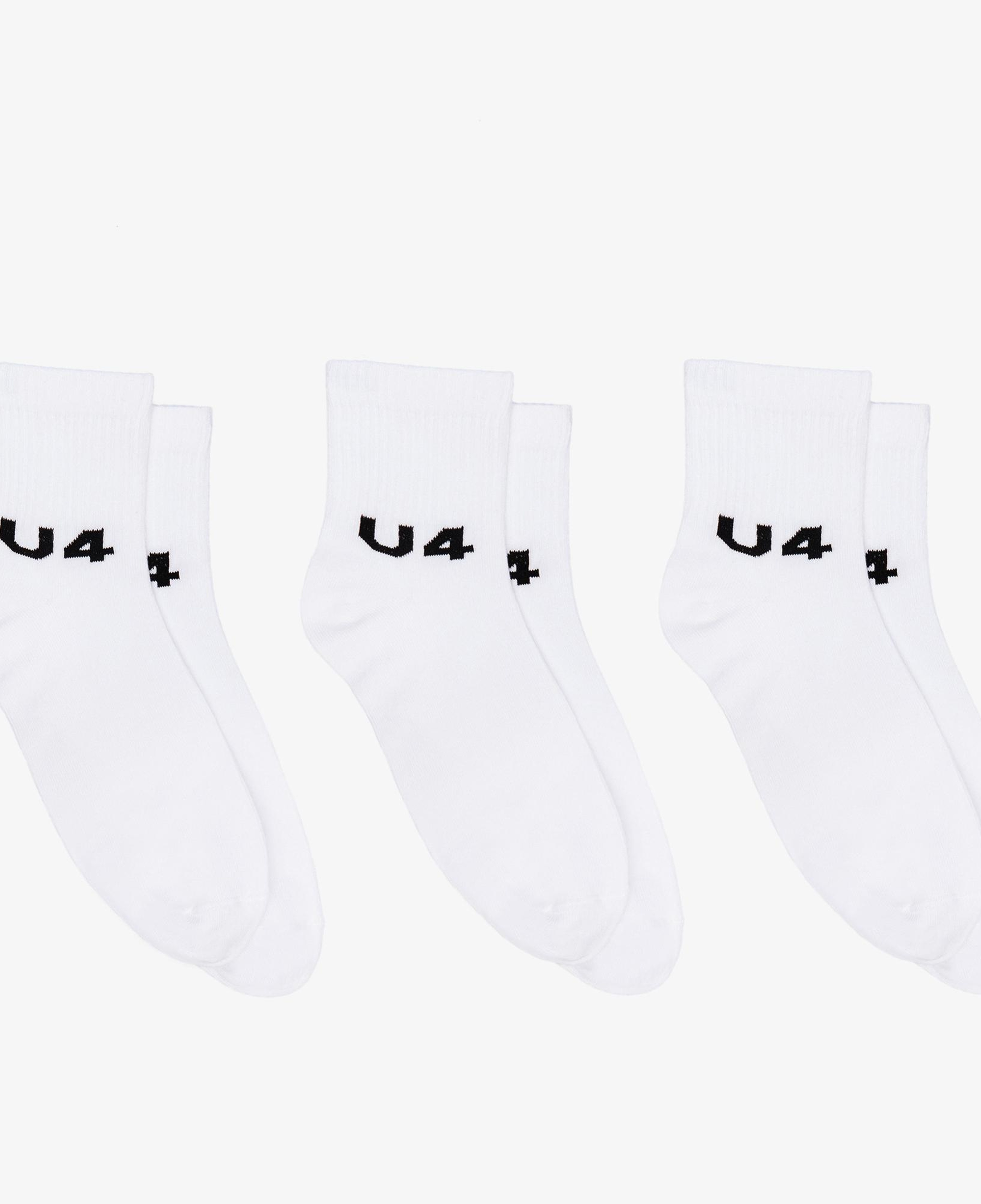 UNITED4 Street Essentials 3lü Unisex Beyaz Çorap