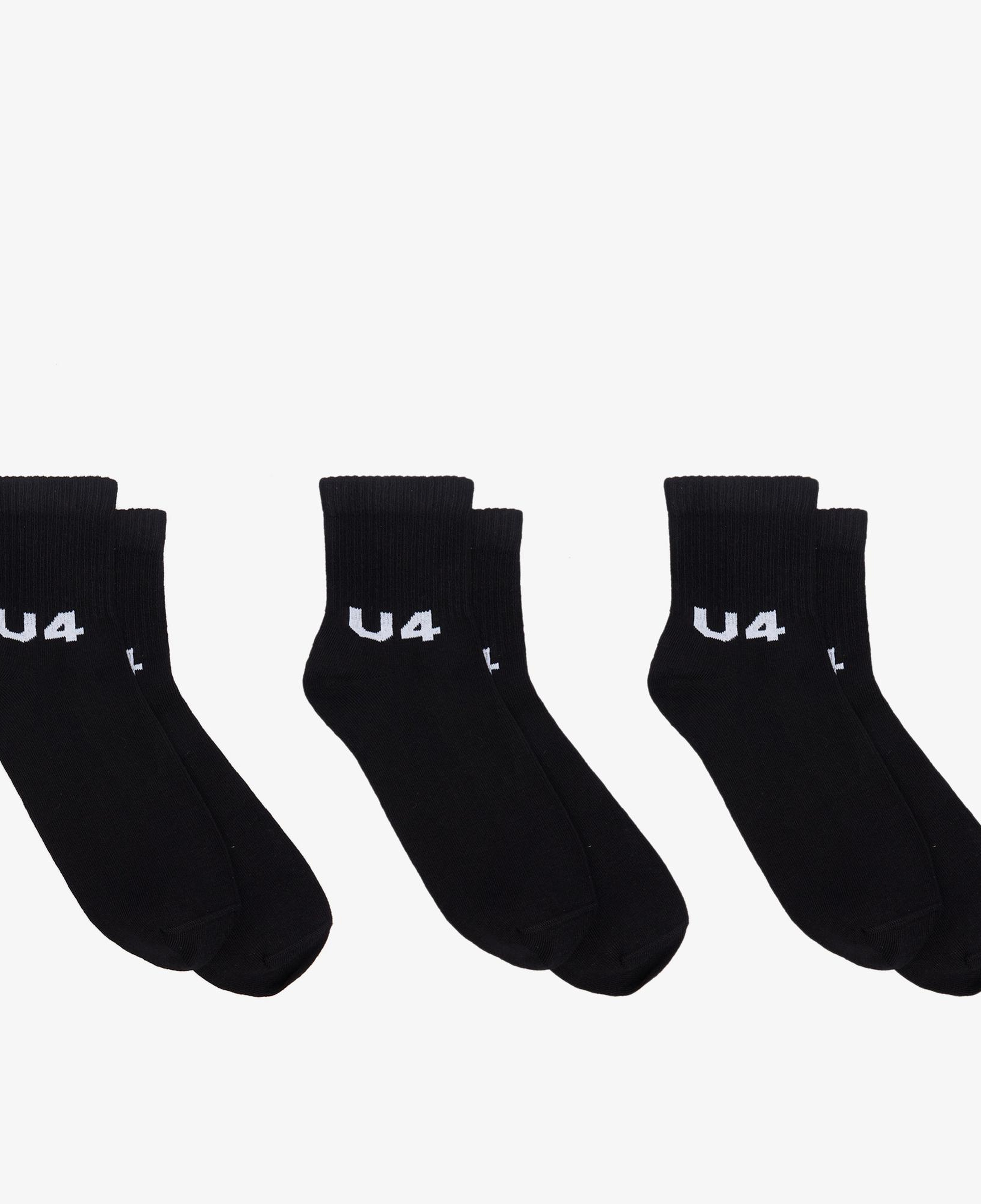 UNITED4 3'lü Logosuz Unisex Beyaz Çorap
