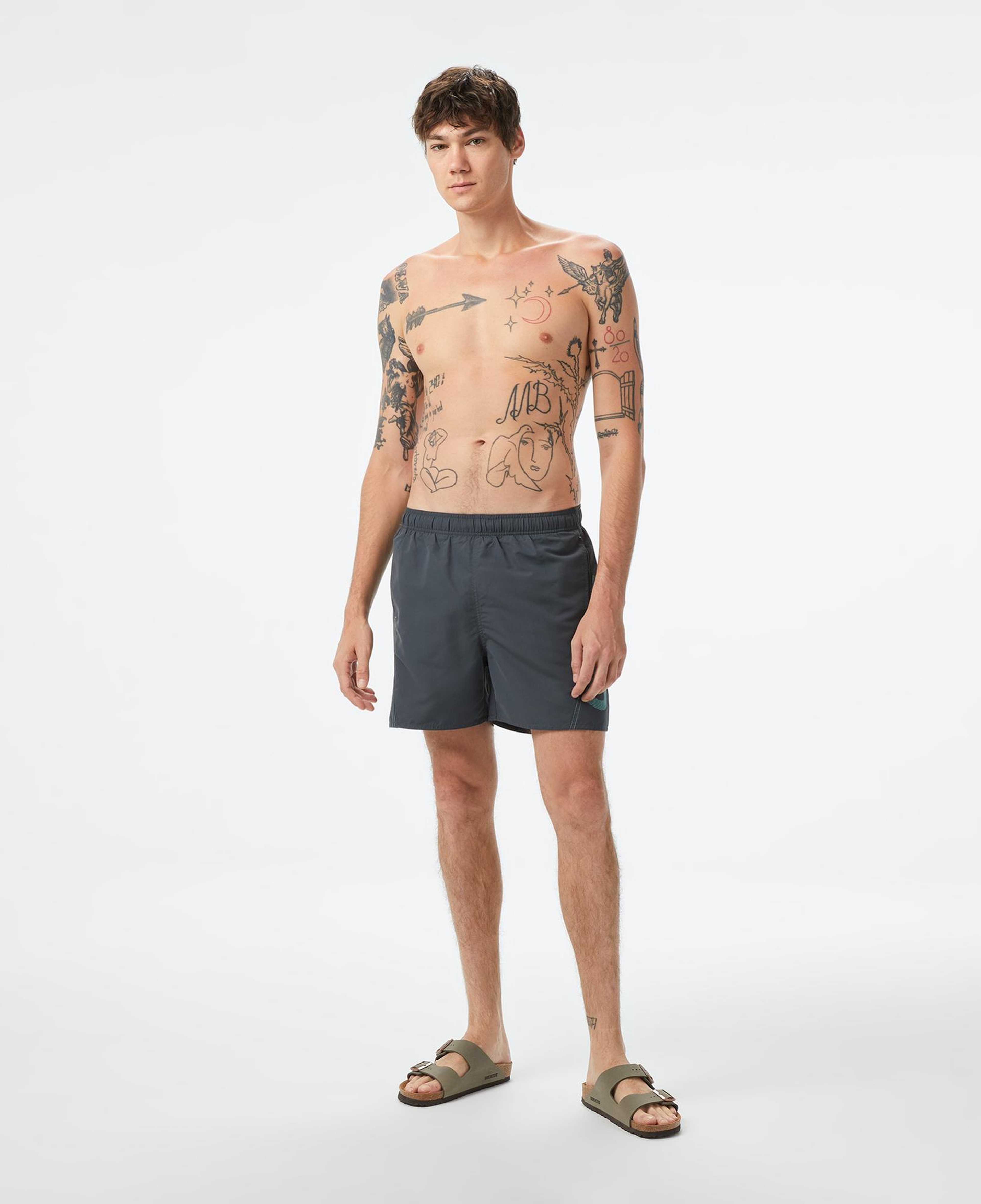 Arena Fundamentals Logo Erkek Gri Deniz Şortu
