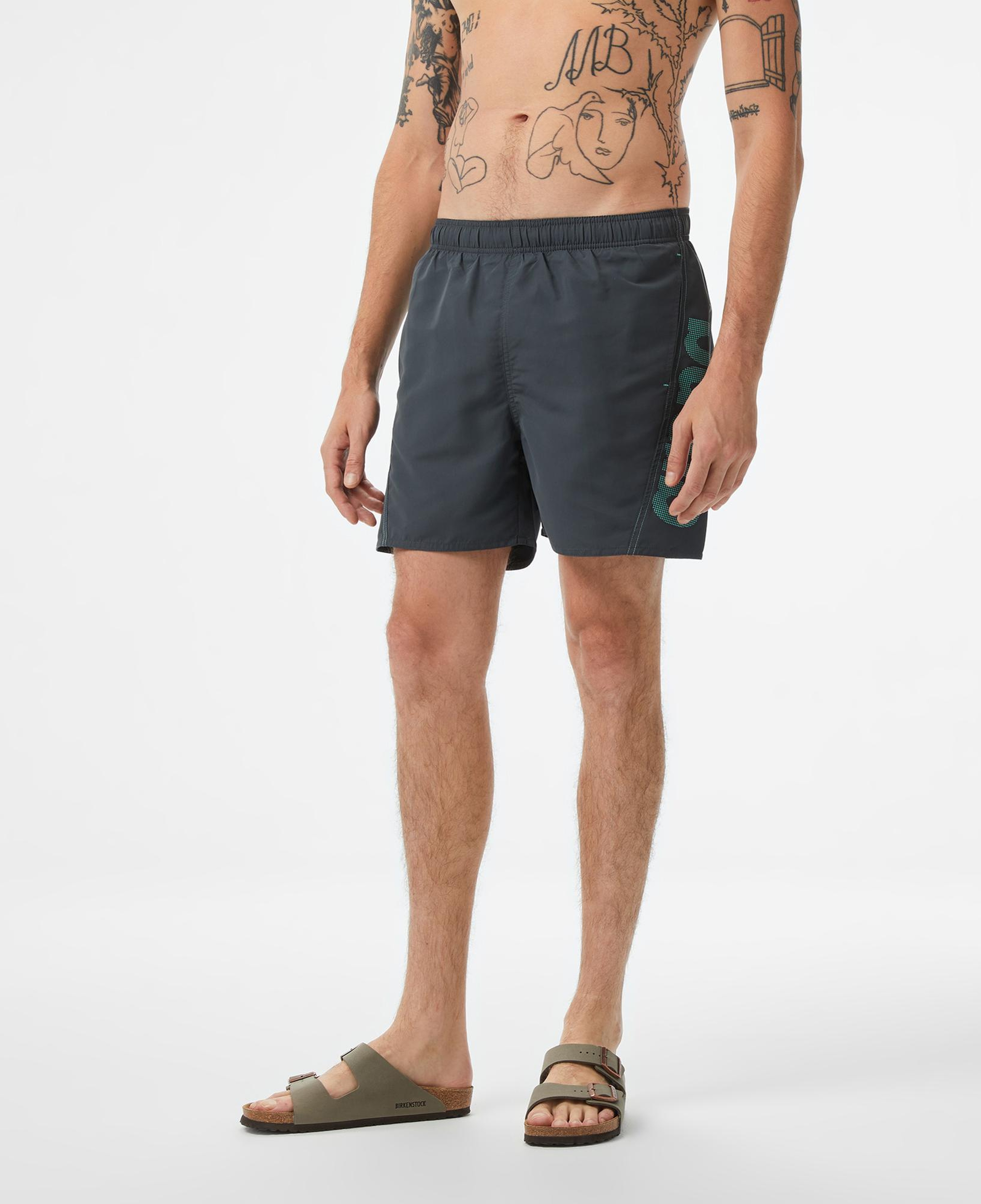Arena Fundamentals Logo Erkek Gri Deniz Şortu