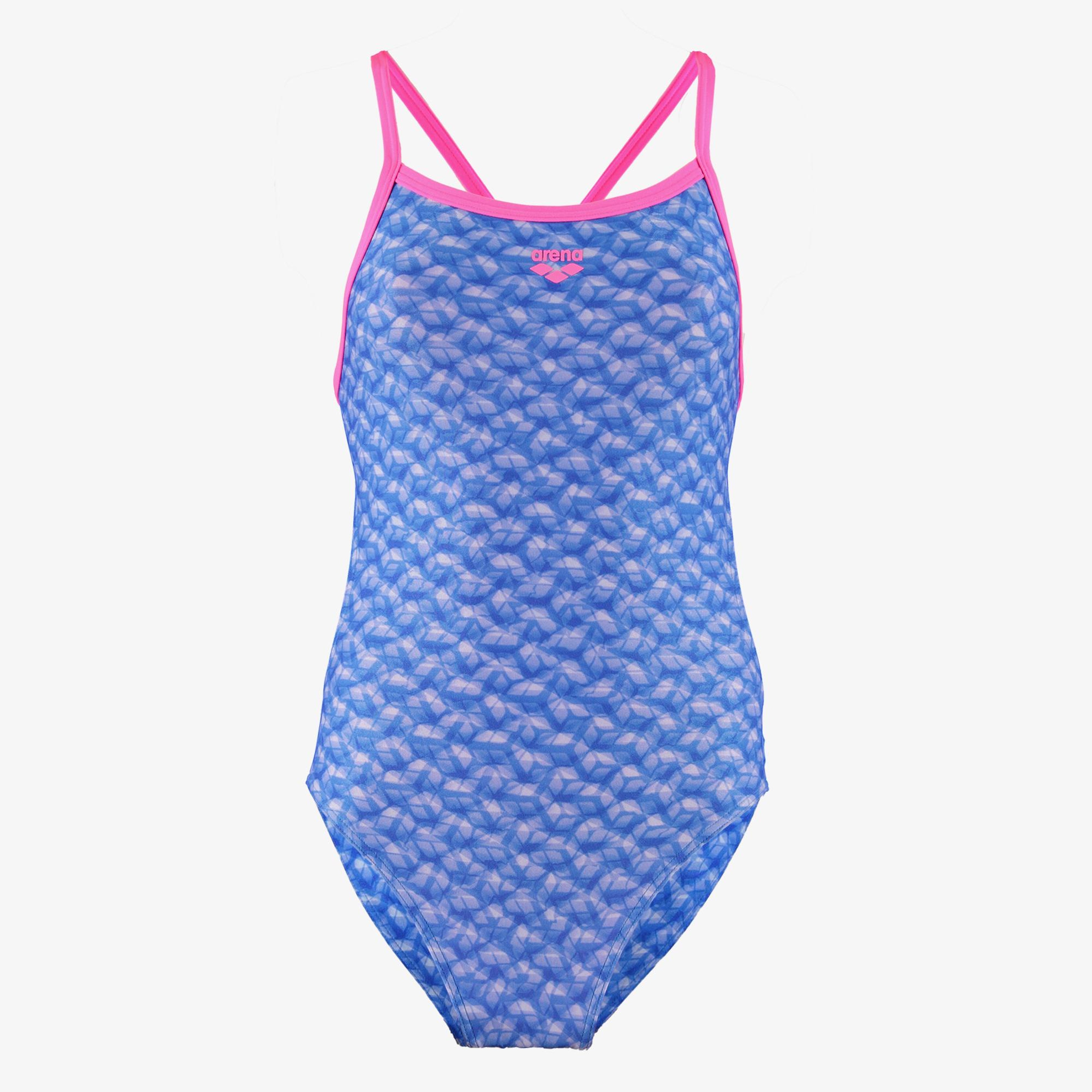 Arena Monogram suit Challenge Back Kadın Mavi Mayo