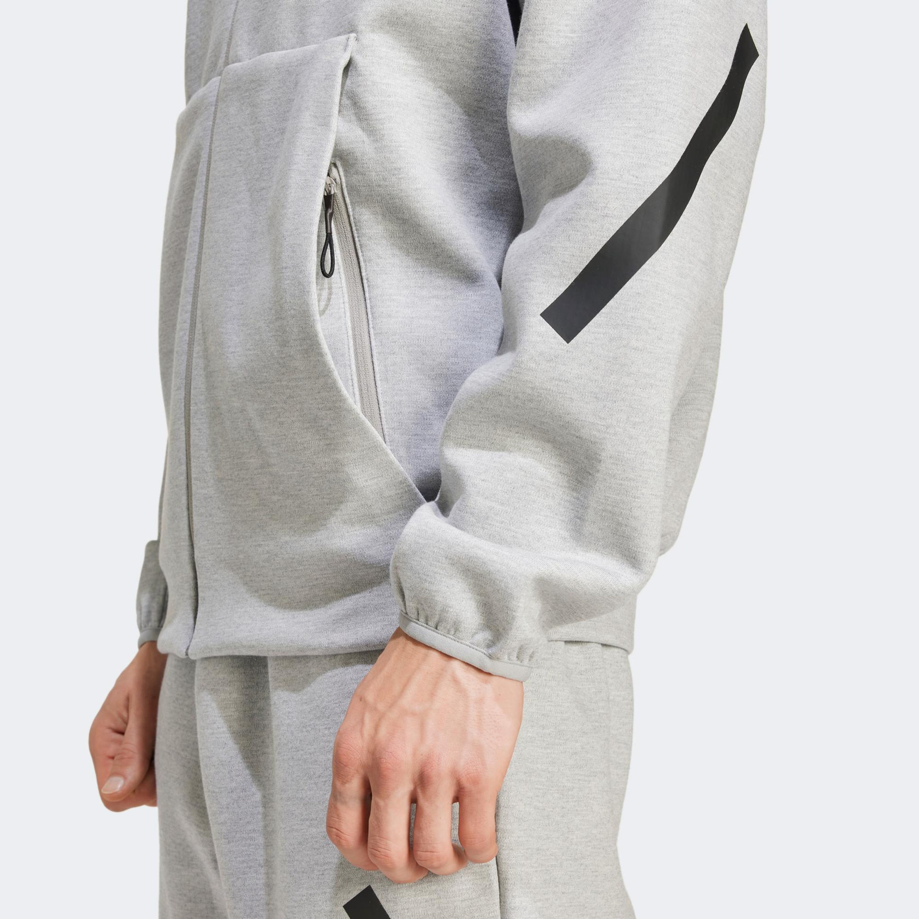 adidas Z.N.E. Full Zip Erkek Gri Eşofman Üstü