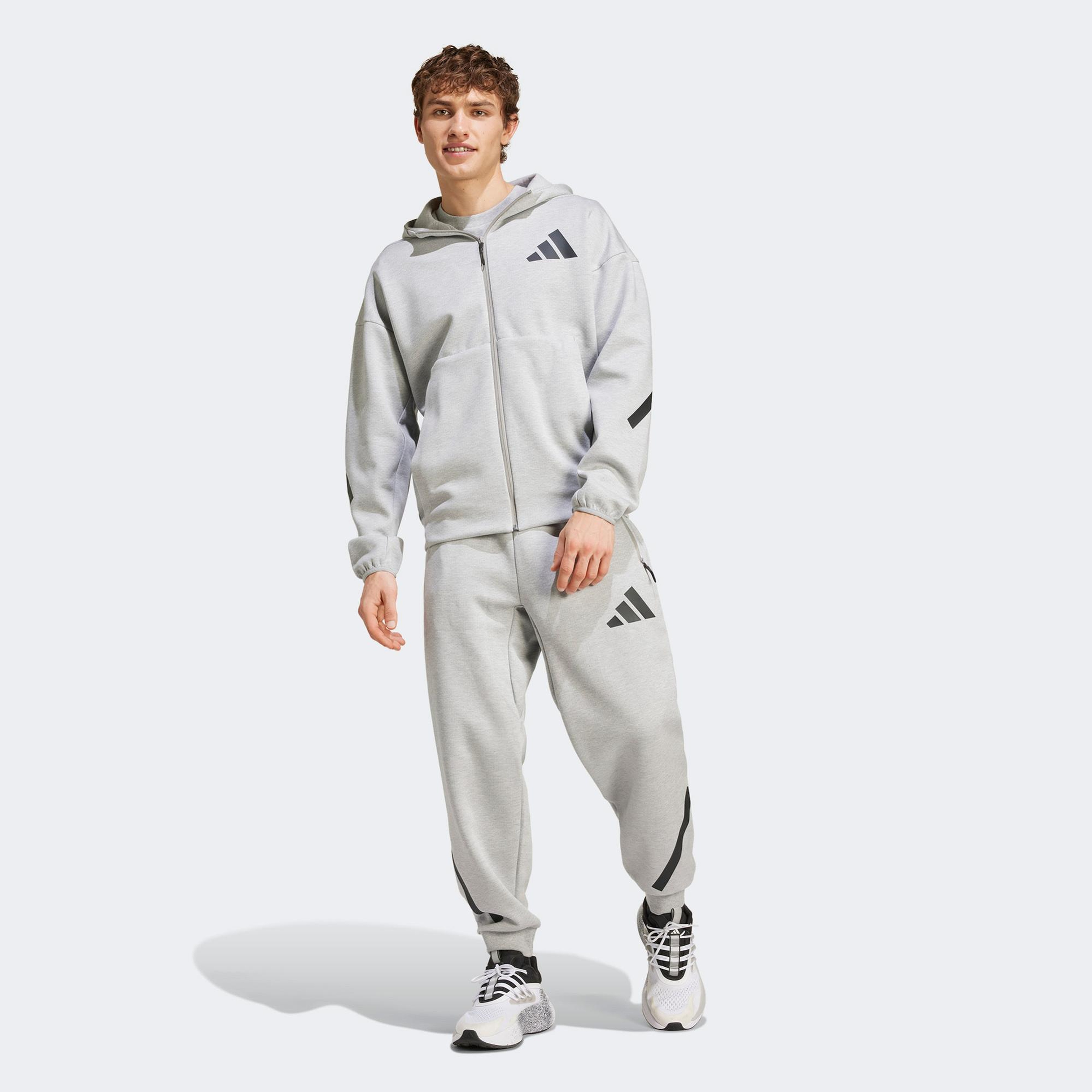 adidas Z.N.E. Full Zip Erkek Gri Eşofman Üstü