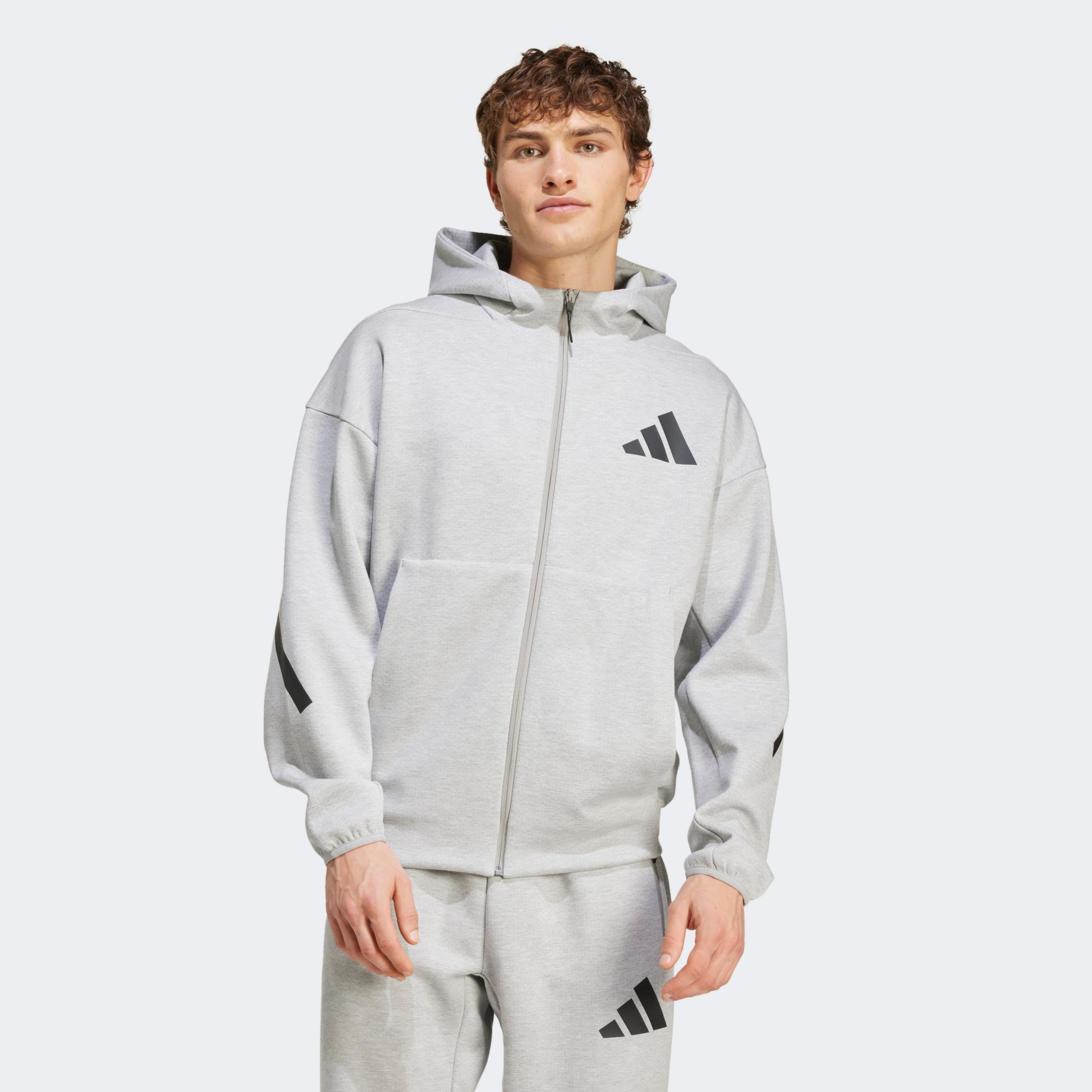 adidas Z.N.E. Full Zip Erkek Gri Eşofman Üstü