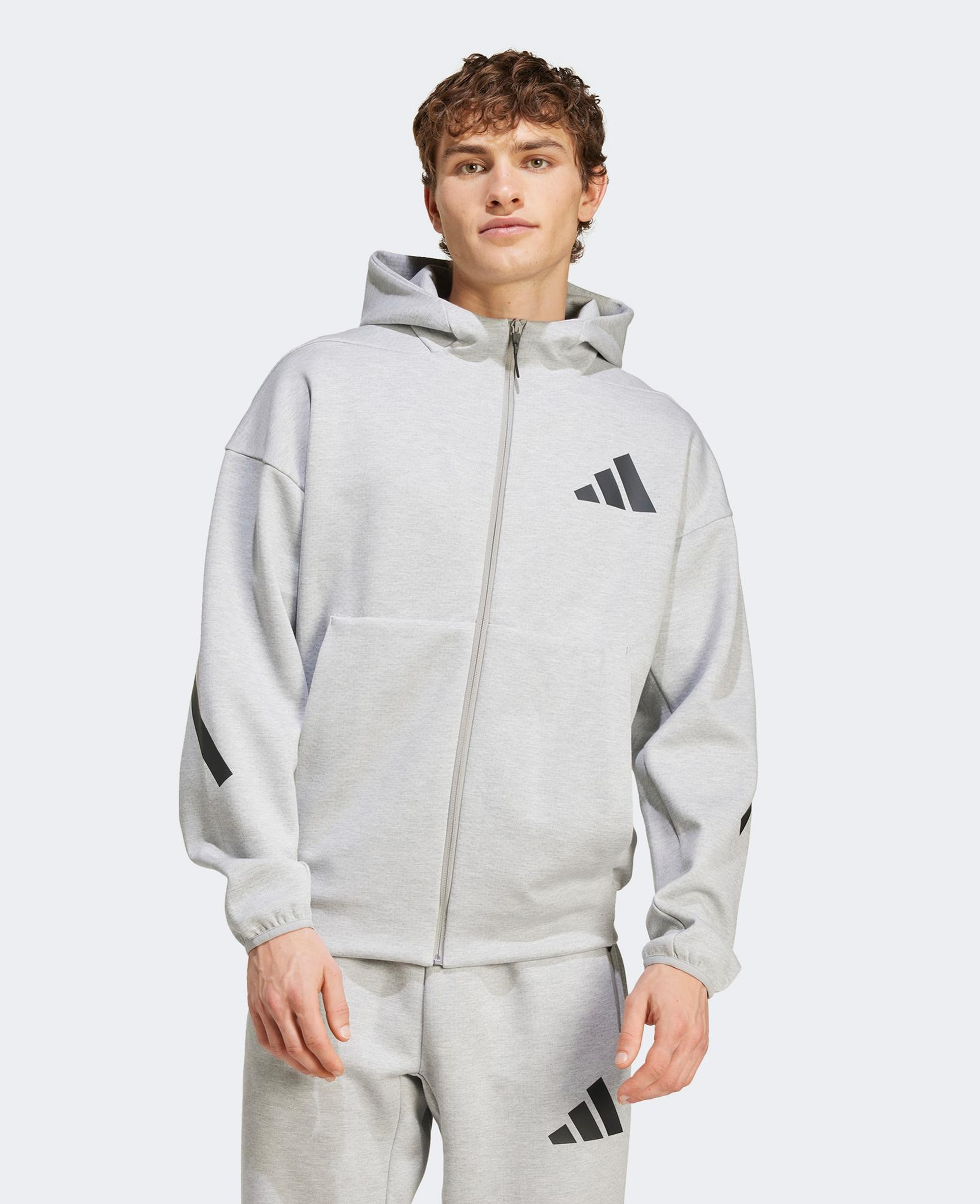 adidas Z.N.E. Full Zip Erkek Gri Eşofman Üstü