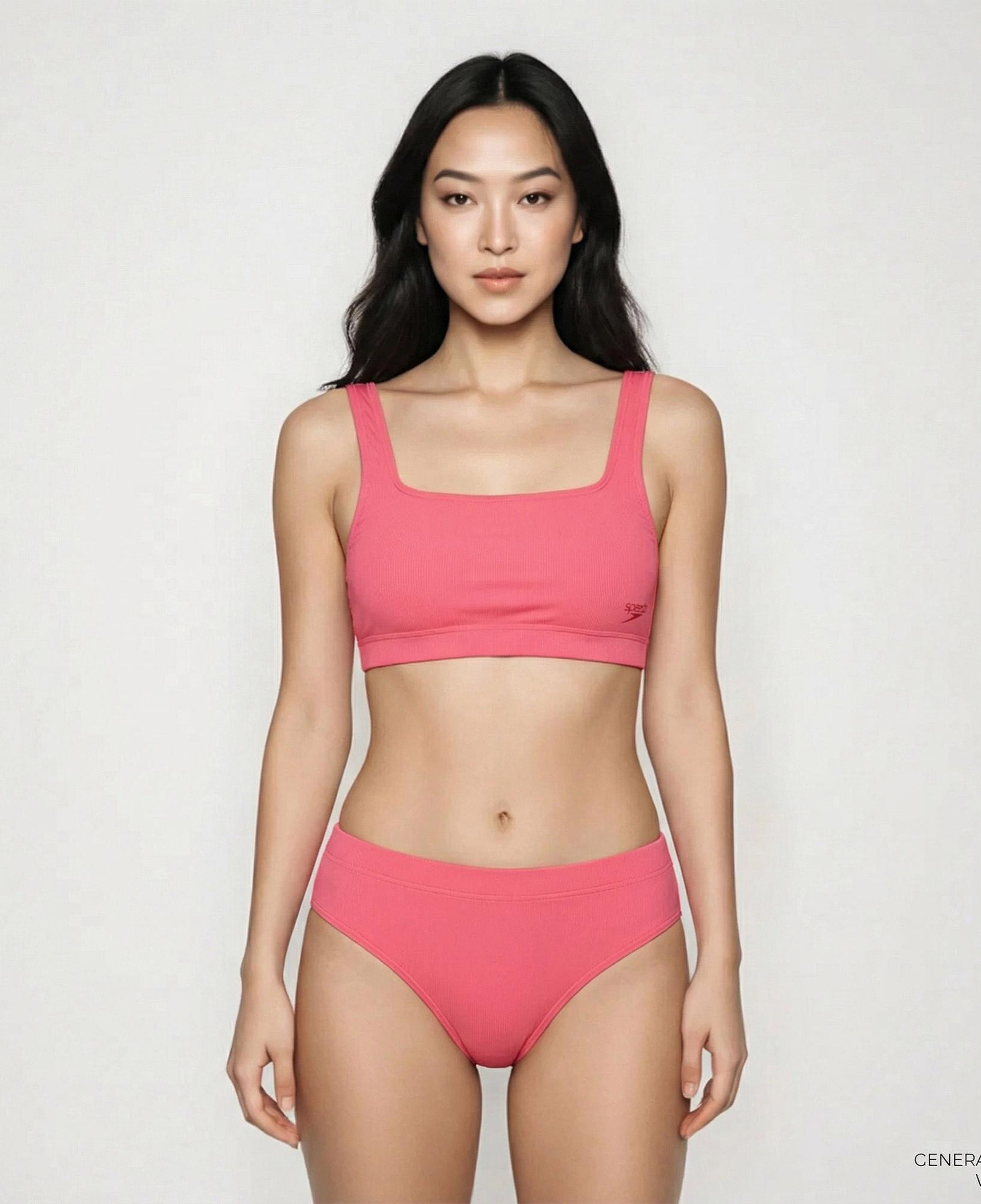 Speedo Textd Deep U-Bk 2Pc Af Kadın Turuncu Mayo