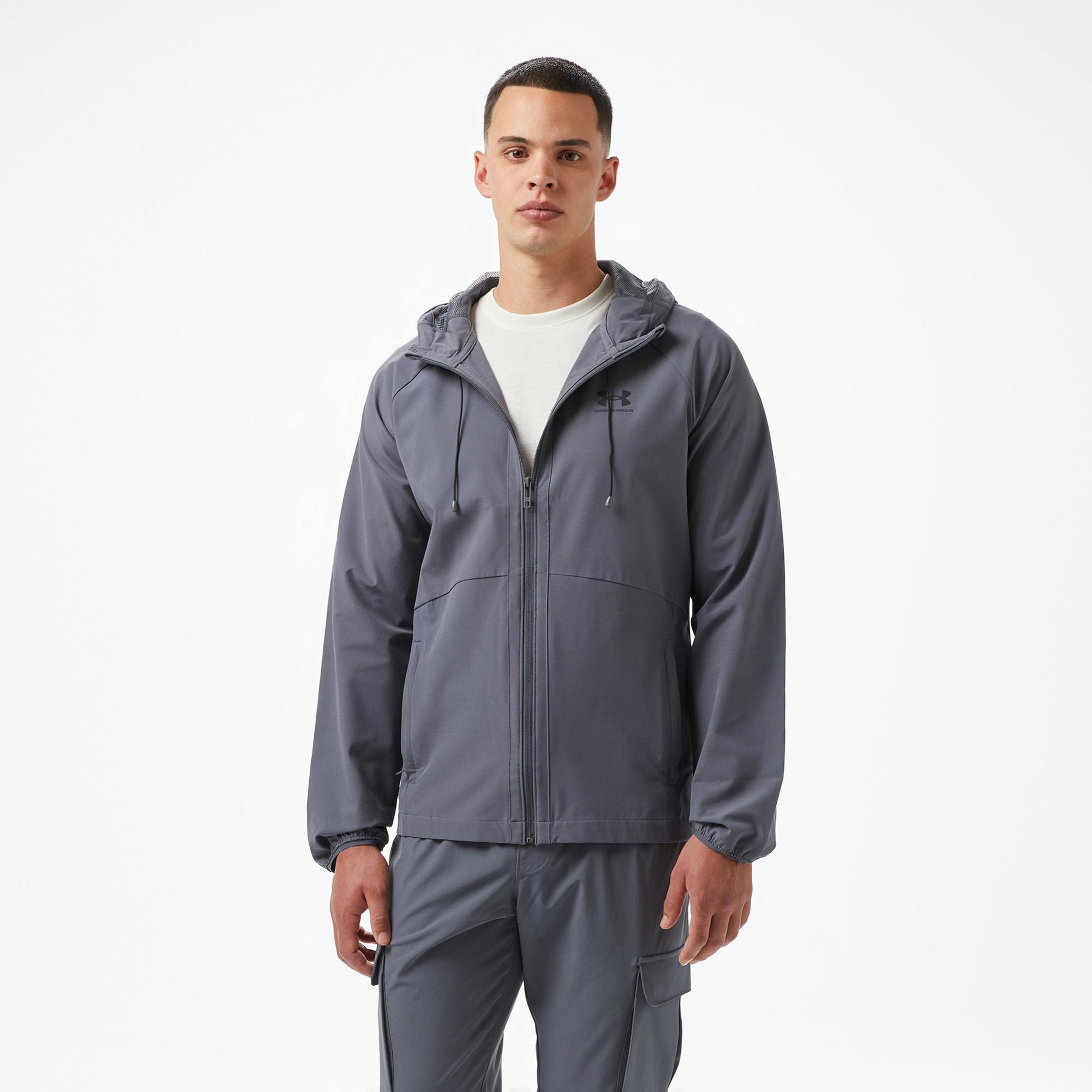 Under Armour Stretch Woven Erkek Gri Rüzgarlık