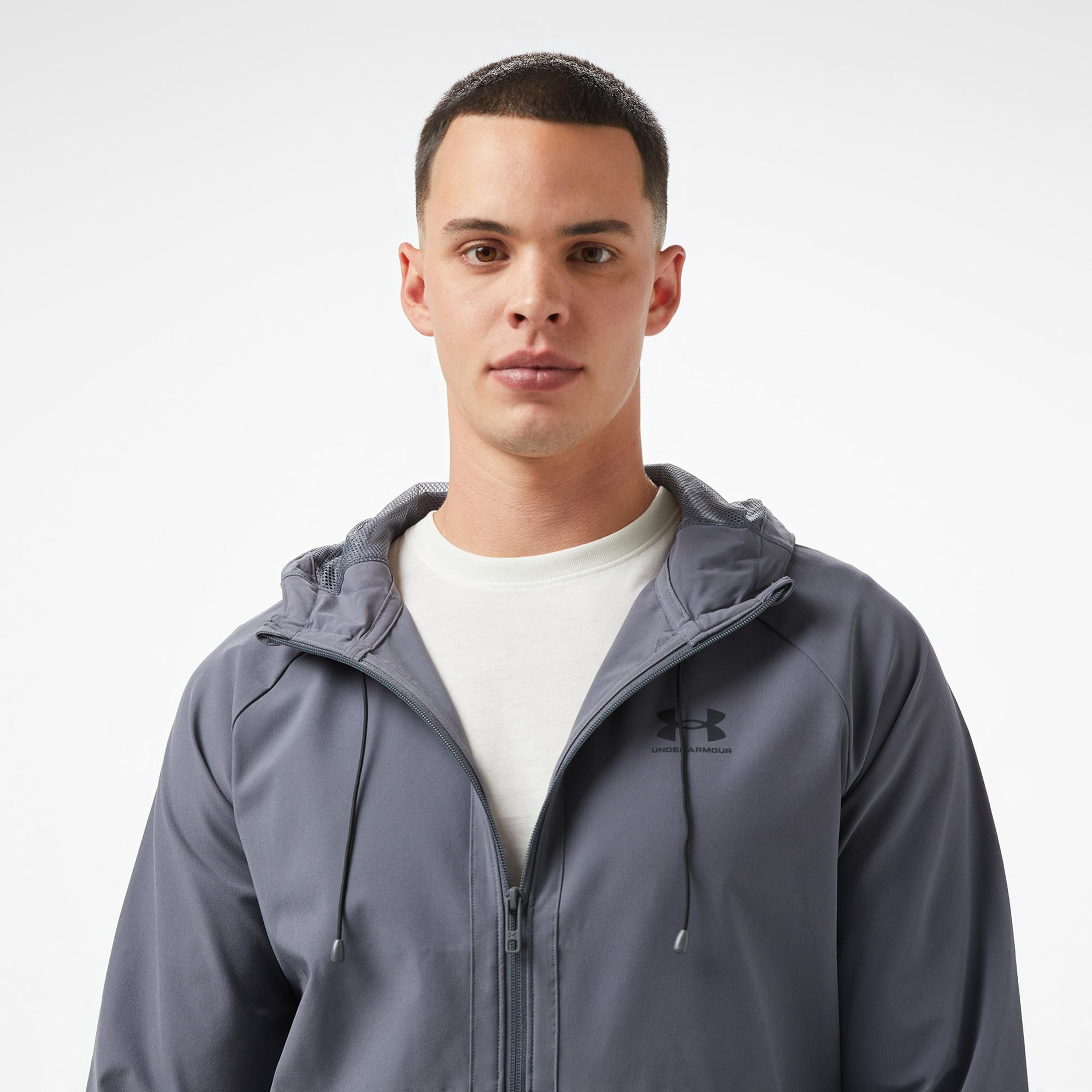 Under Armour Stretch Woven Erkek Gri Rüzgarlık