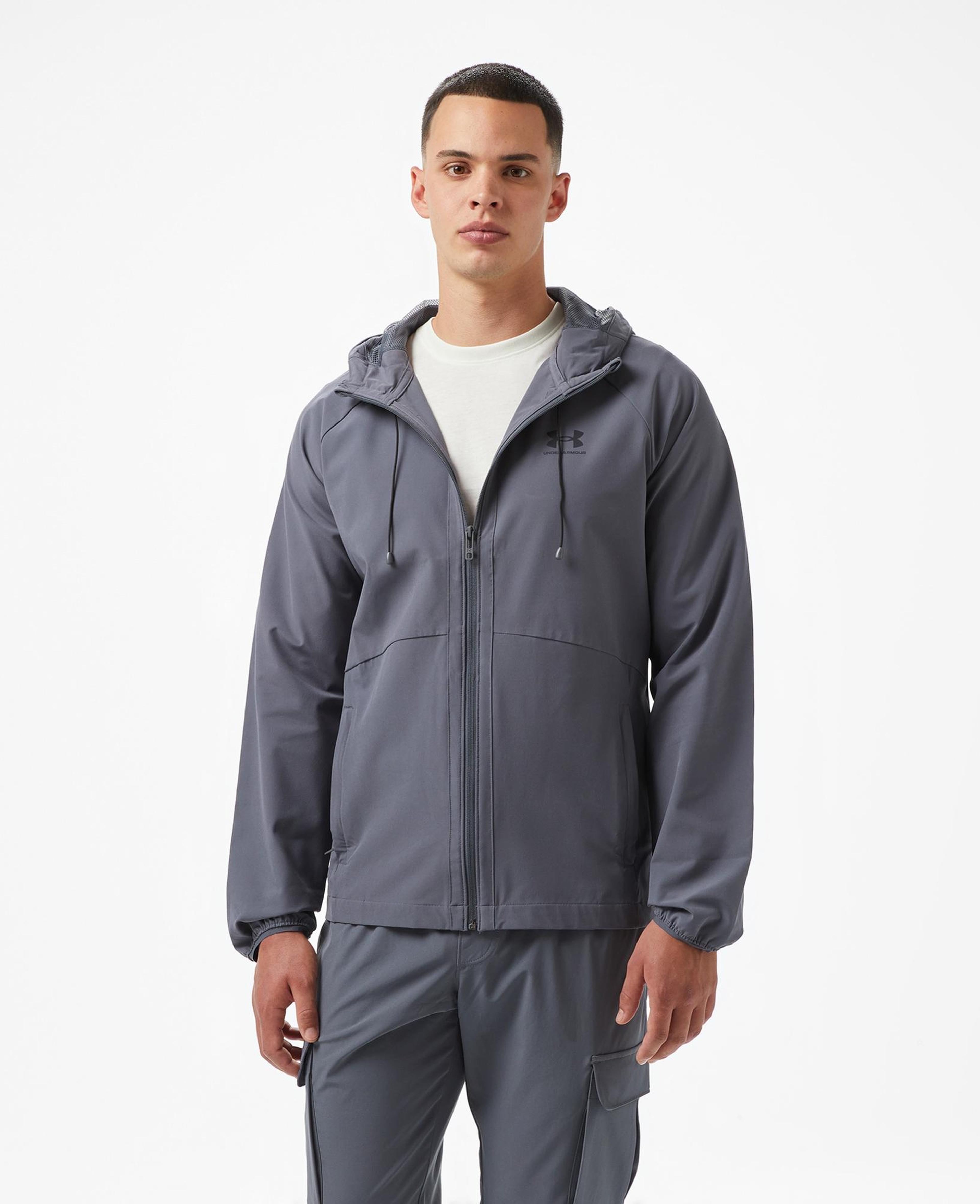 Under Armour Stretch Woven Erkek Gri Rüzgarlık