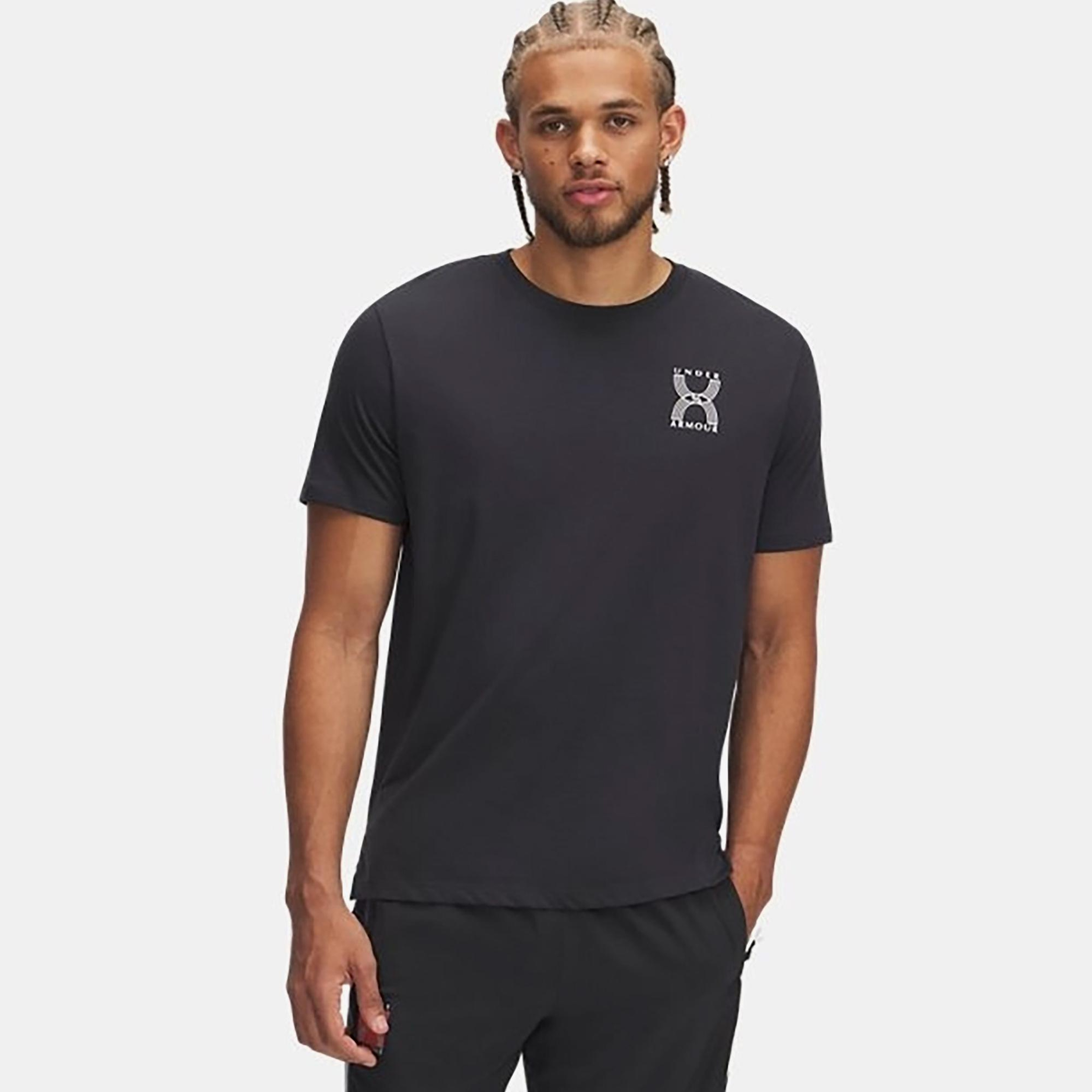 Under Armour Run 96 Sleeve Erkek Gri Koşu T-Shirt