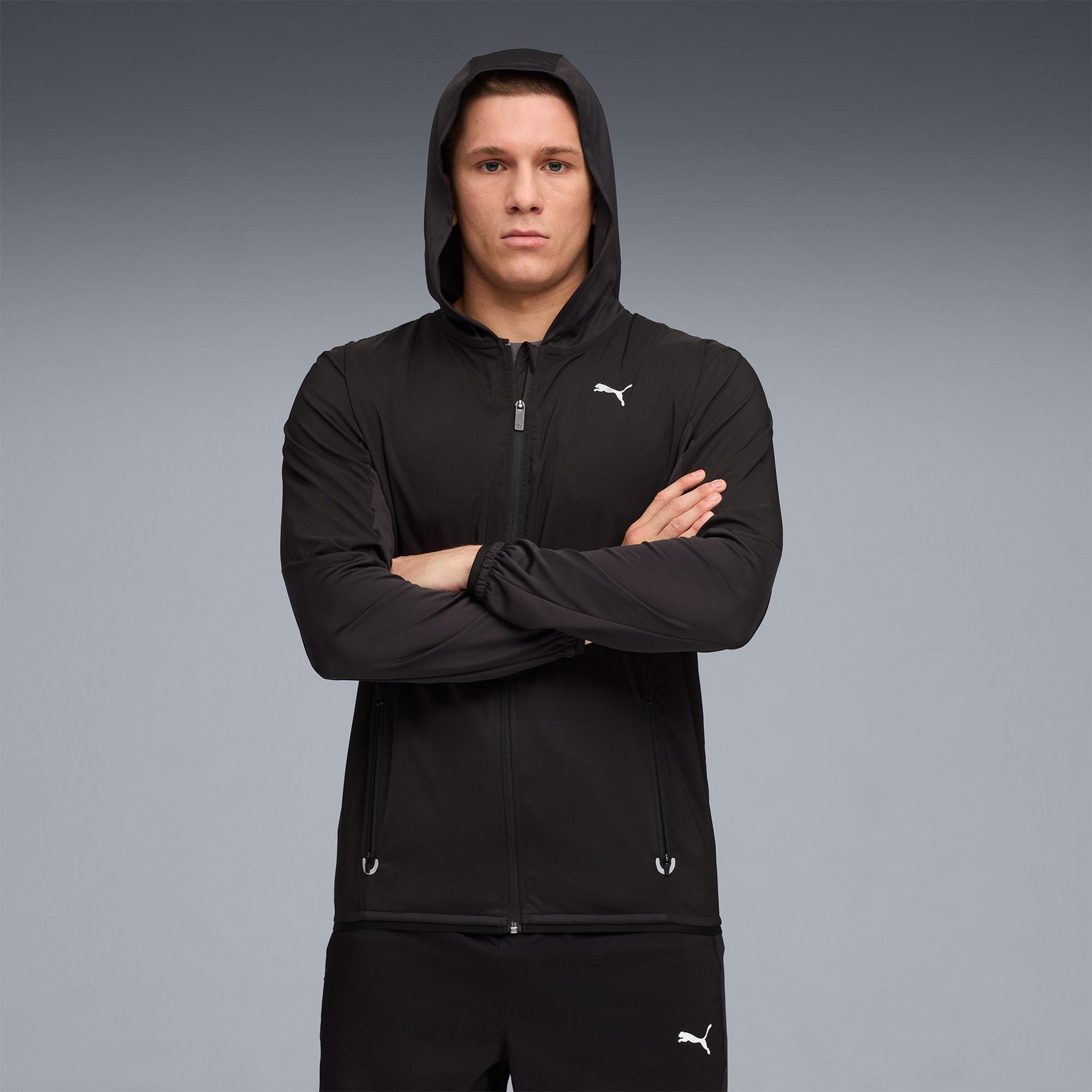 Puma Flex Fabric Mix Erkek Siyah Antrenman Ceketi