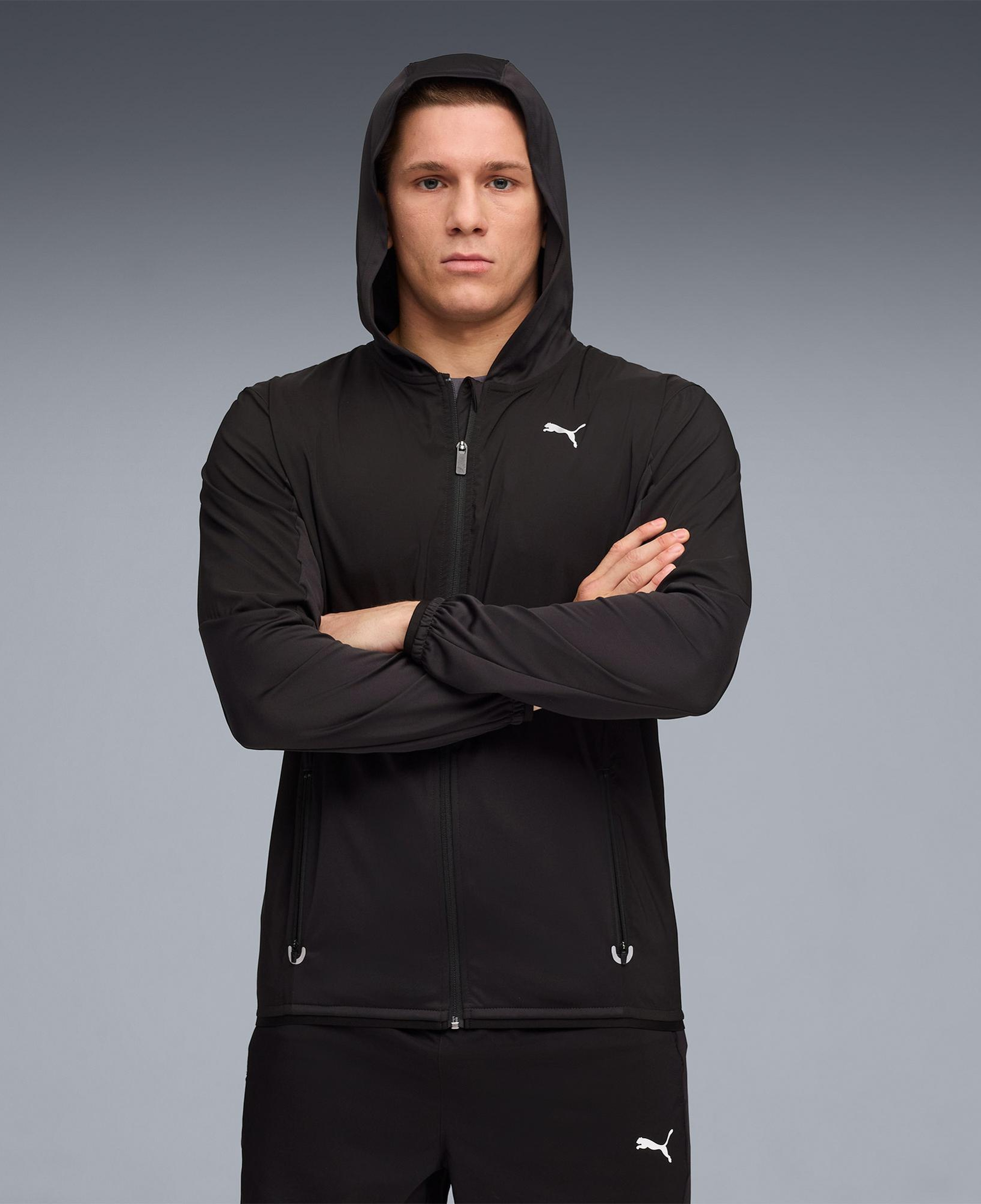 Puma Flex Fabric Mix Erkek Siyah Antrenman Ceketi