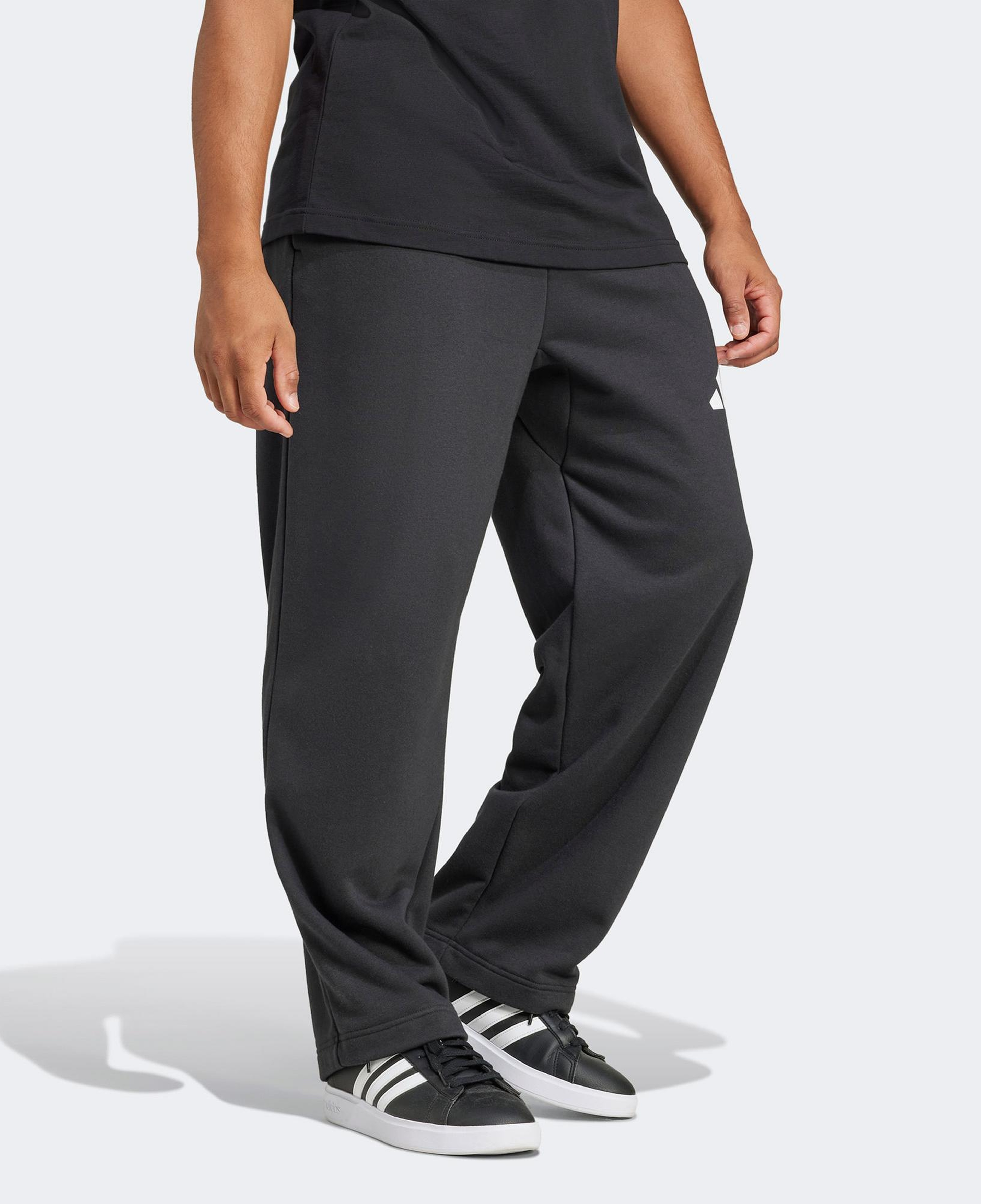 adidas Essentials Wide Leg 3 Bar Logo Erkek Siyah Eşofman Altı