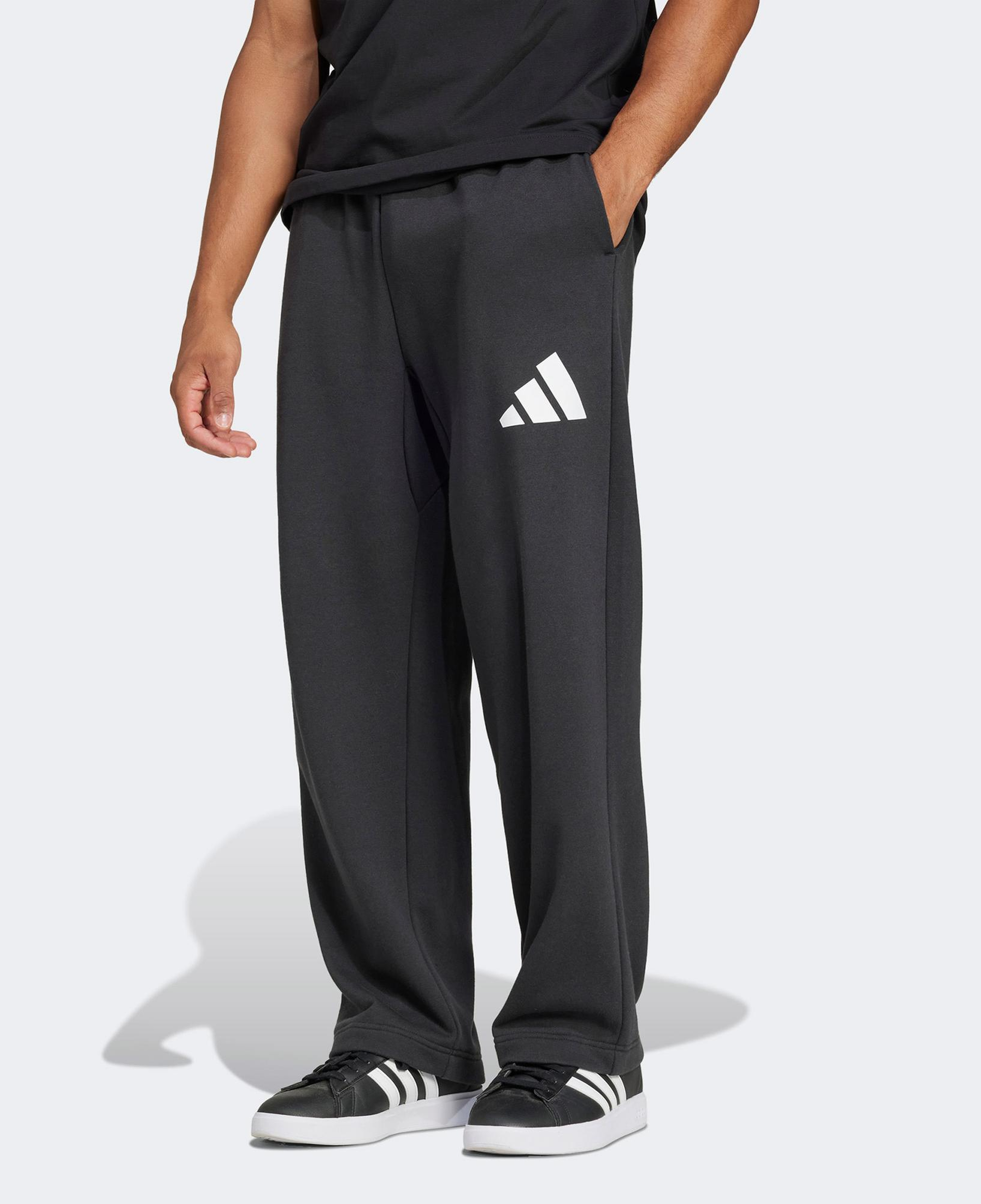 adidas Essentials Wide Leg 3 Bar Logo Erkek Siyah Eşofman Altı