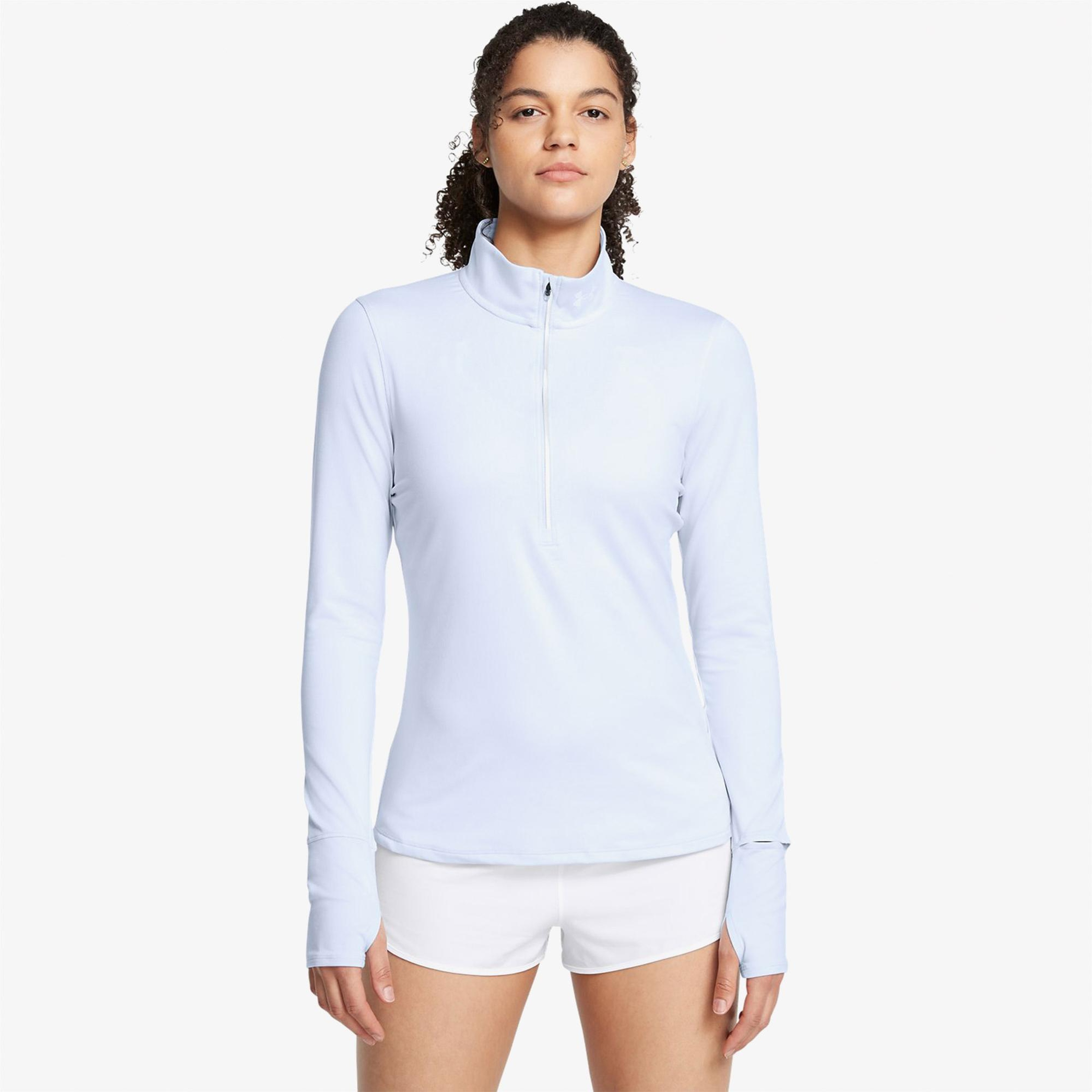 Under Armour Launch Pro Yarım Fermuarlı Kadın Mavi Koşu Üstü