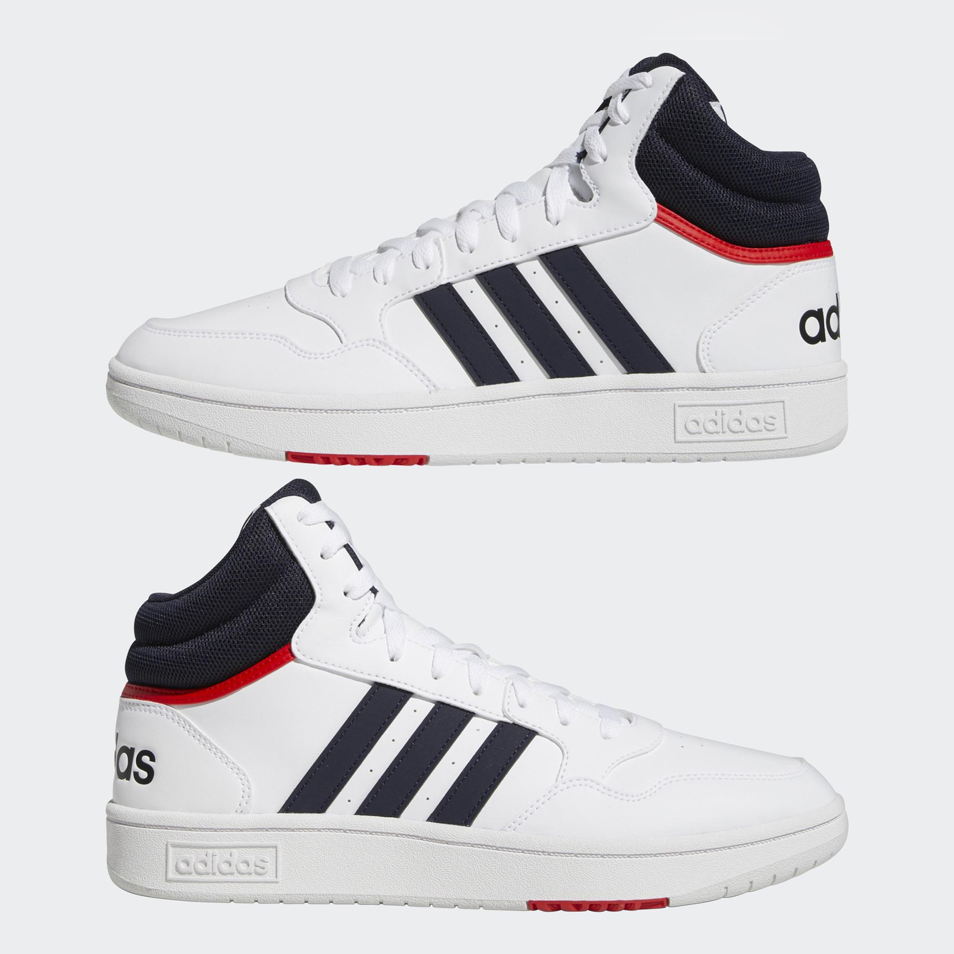 adidas Hoops 3.0 Mid Erkek Beyaz Günlük Spor Ayakkabı