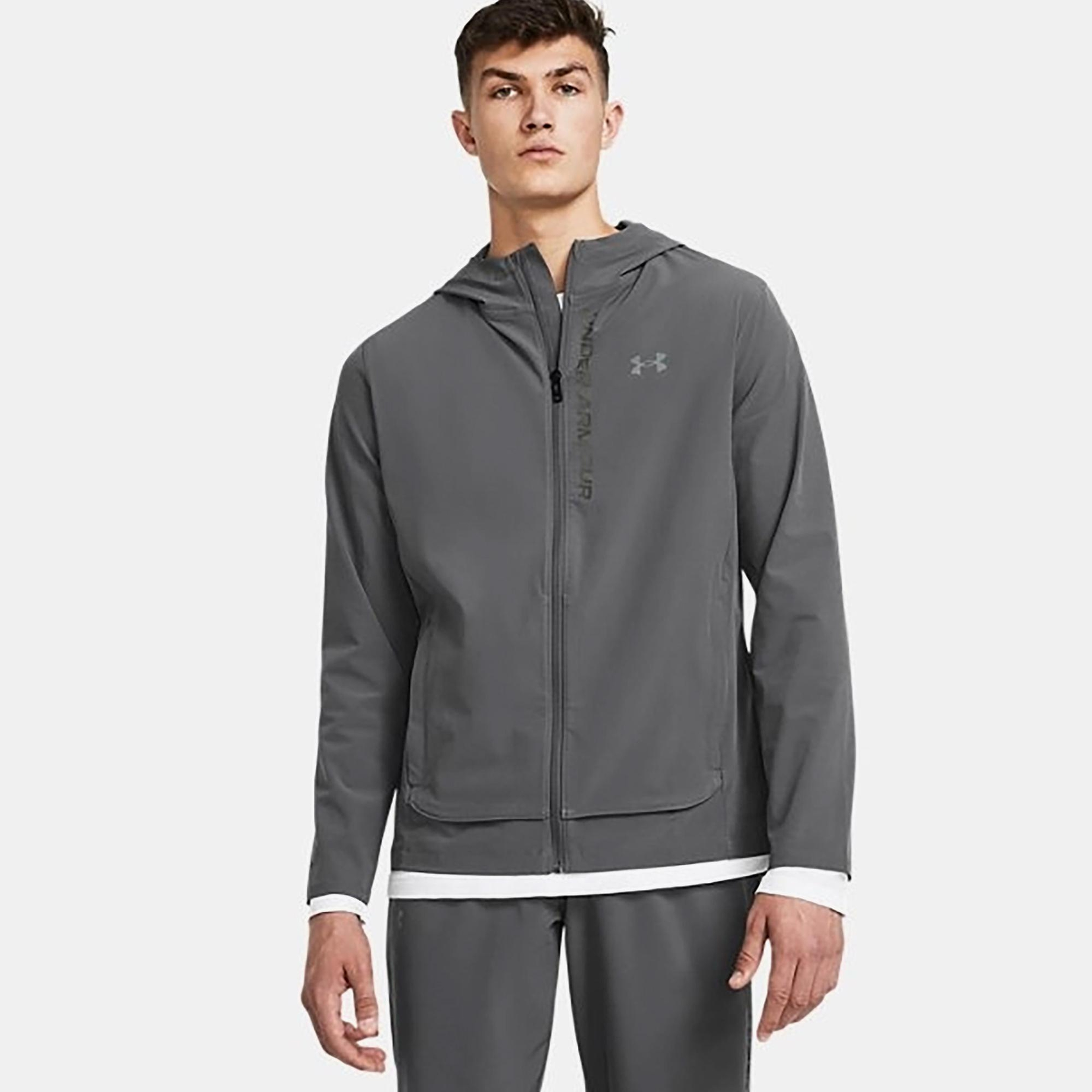 Under Armour Outrun The Erkek Gri Koşu Ceketi
