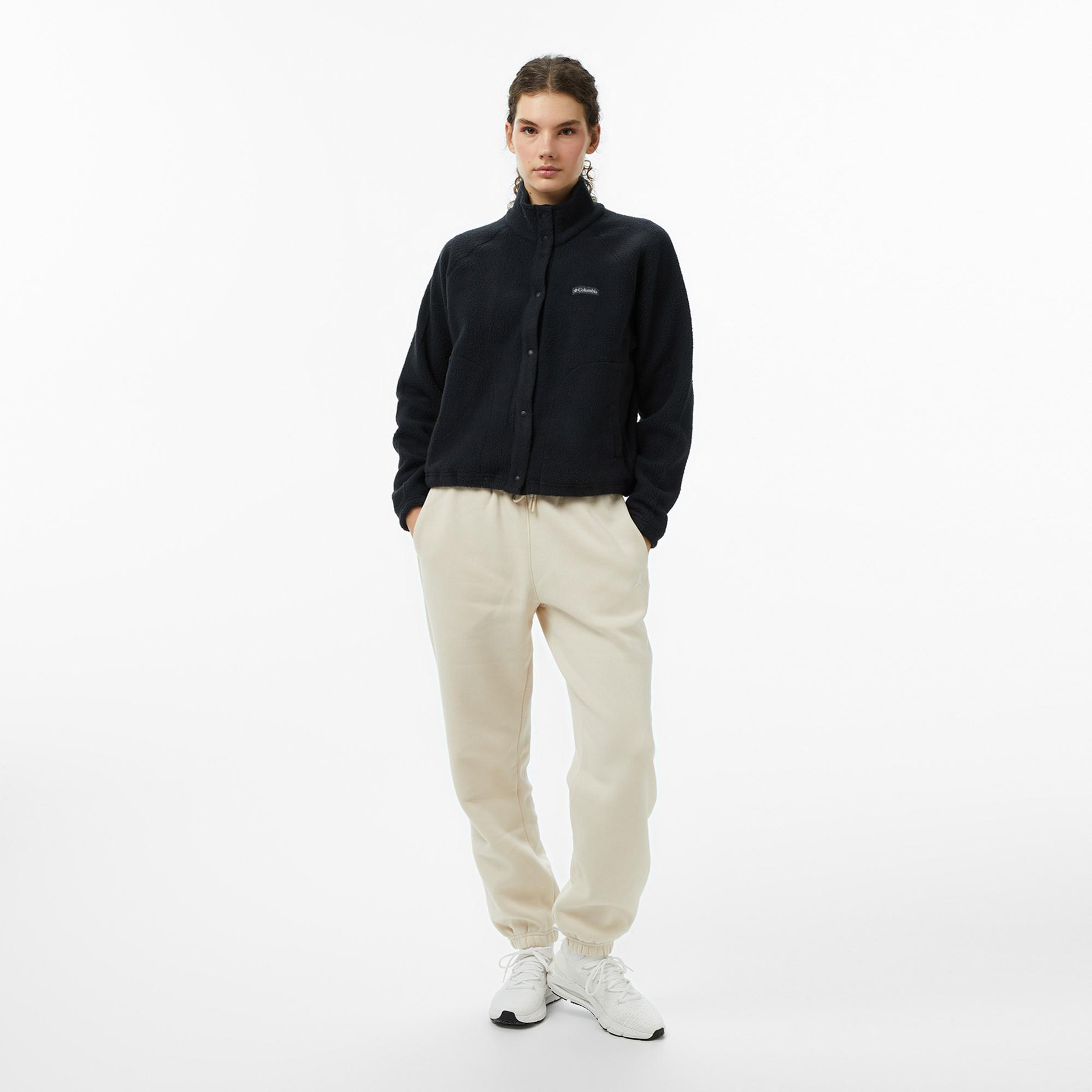 Columbia Jasper Ridge Pebbled Fleece Full Snap Kadın Siyah Outdoor Sweatshirt