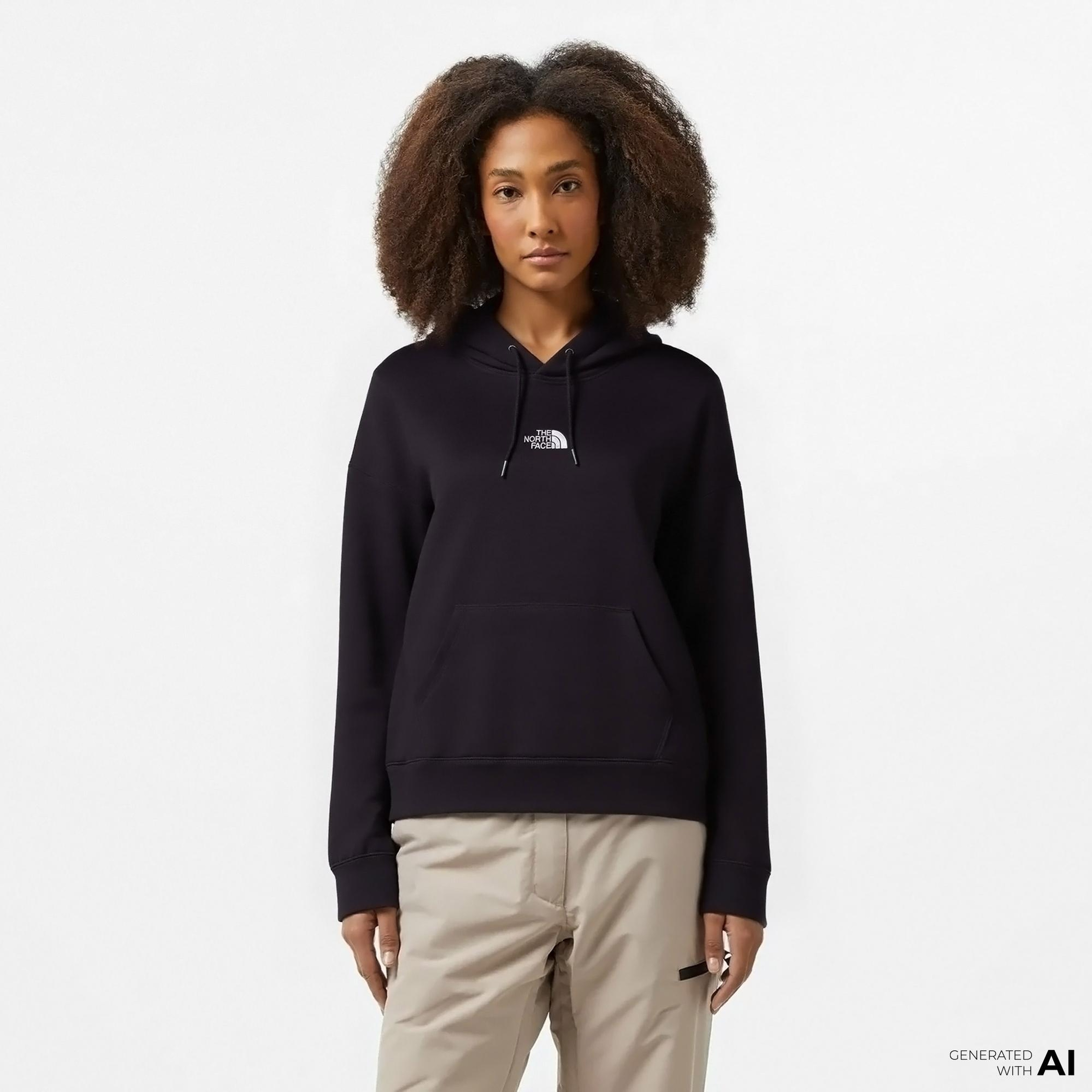 The North Face Essentials Oversize Kadın Siyah Günlük Sweatshirt
