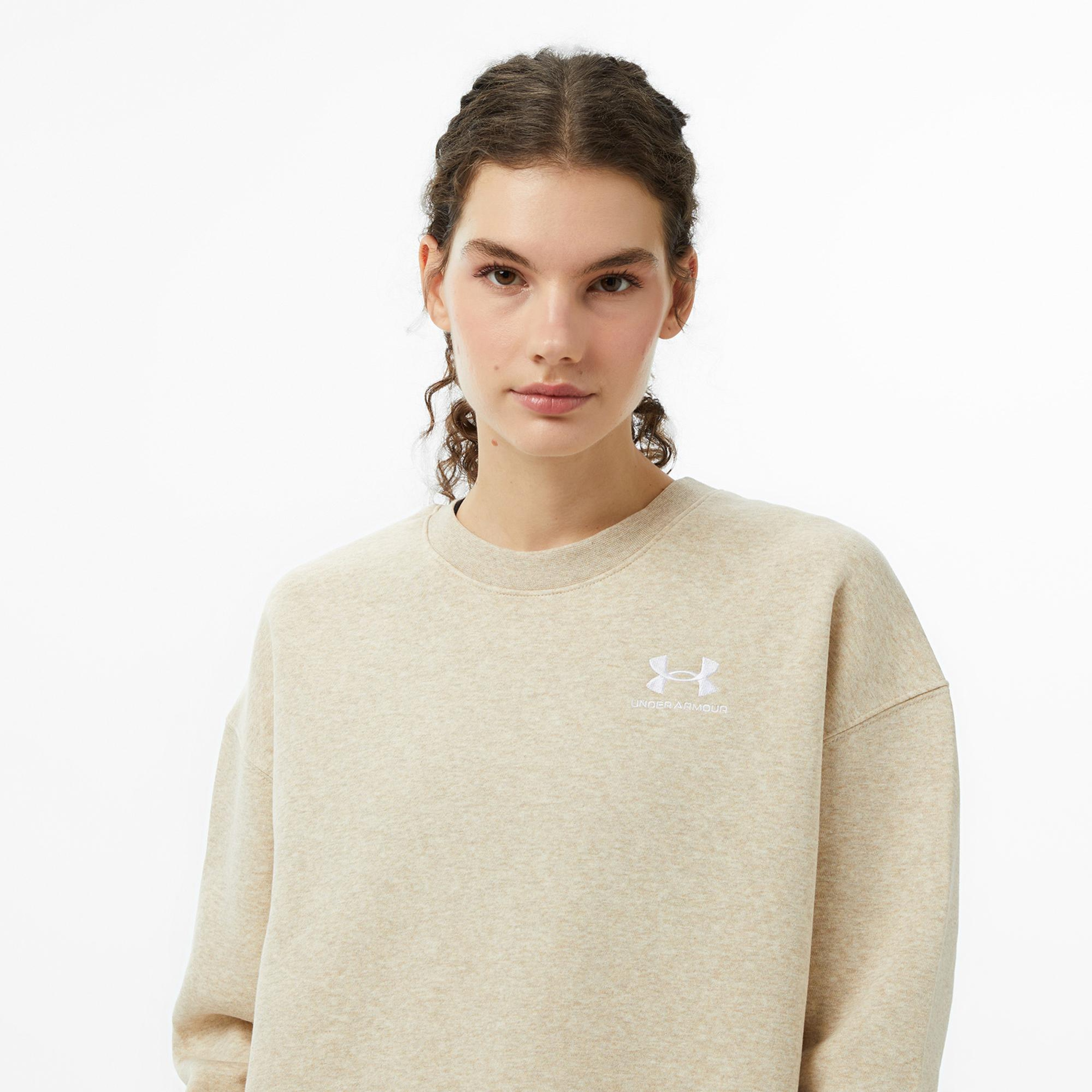 Under Armour Icon Fleece Os Crew Kadın Kahverengi Sweatshirt