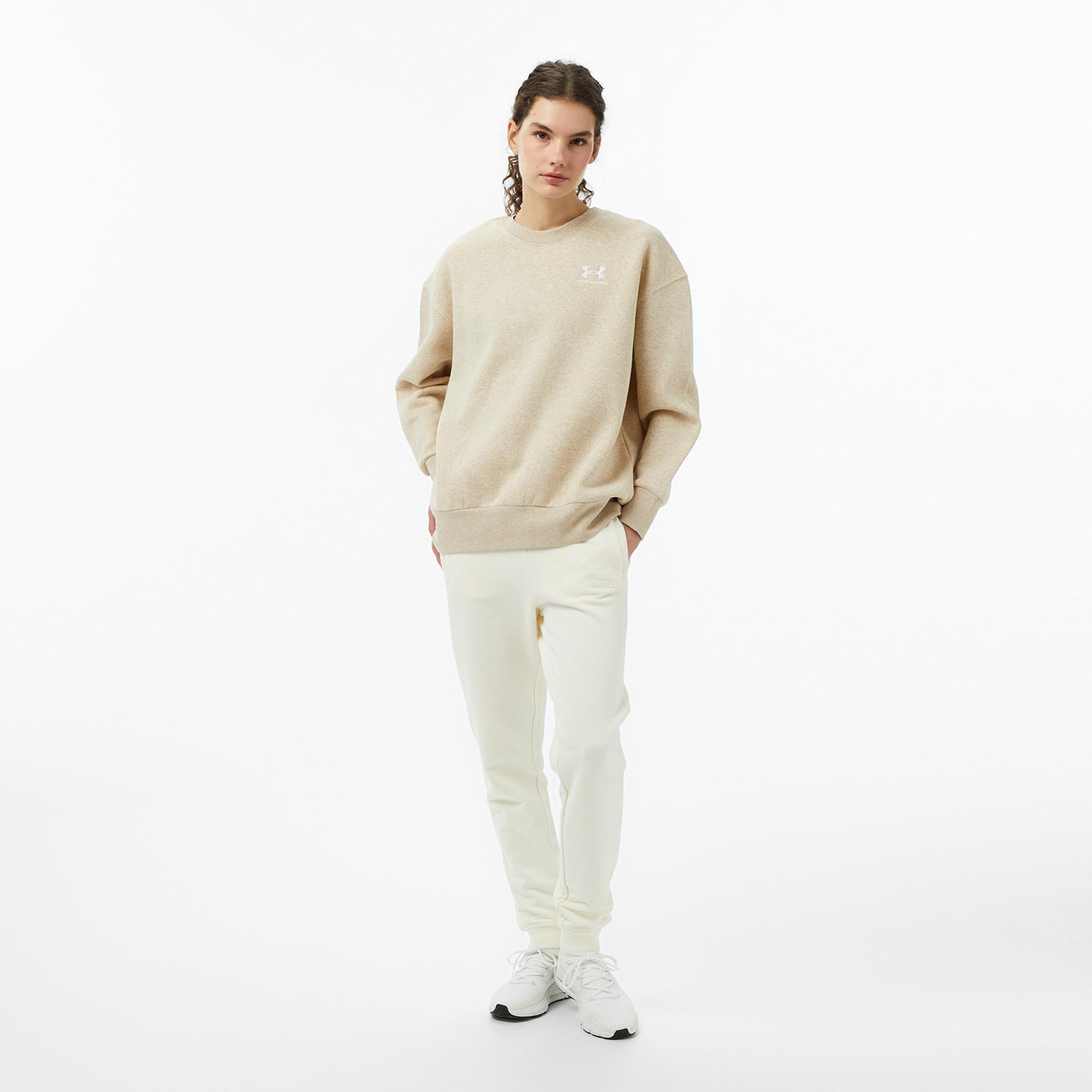 Under Armour Icon Fleece Os Crew Kadın Kahverengi Sweatshirt