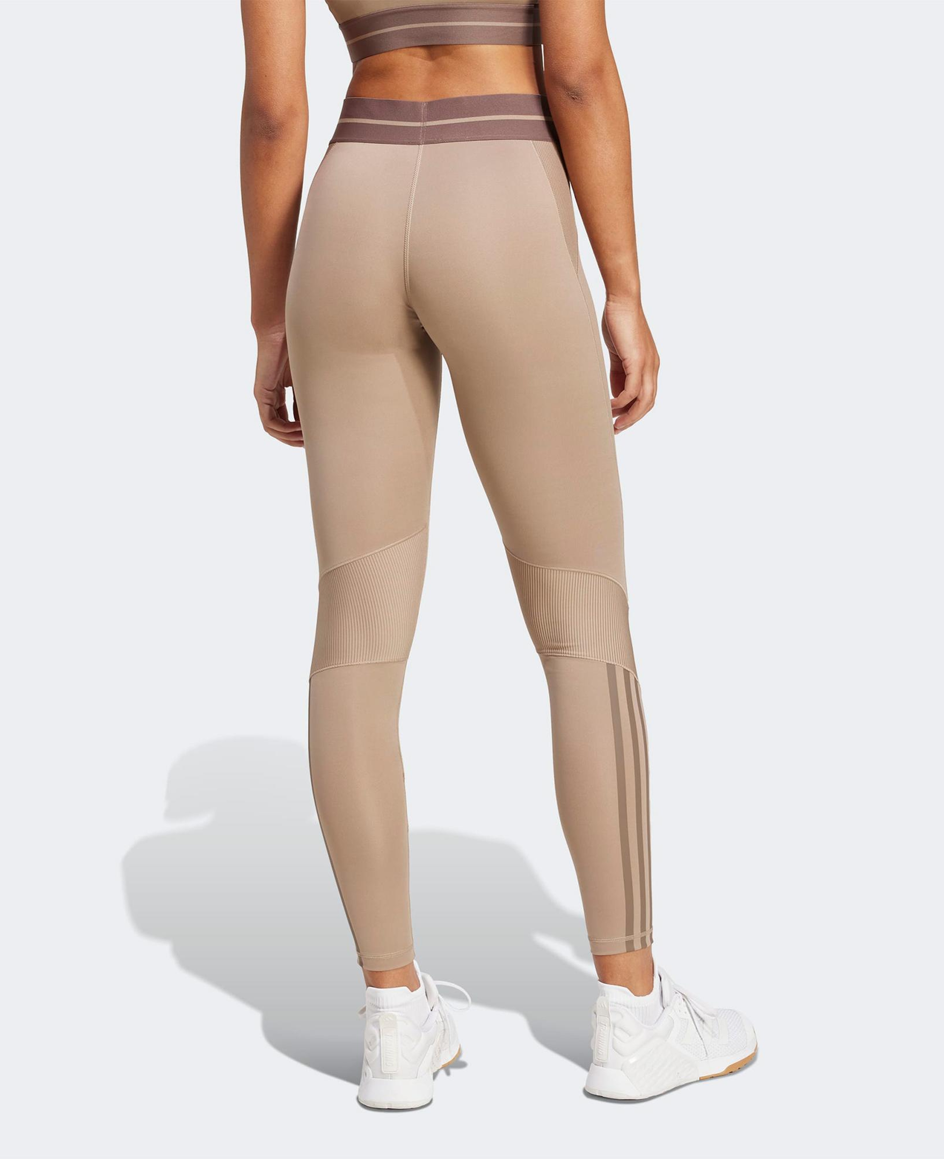adidas Hyperglam Rib 1-1 Kadın Kahverengi Antrenman Taytı