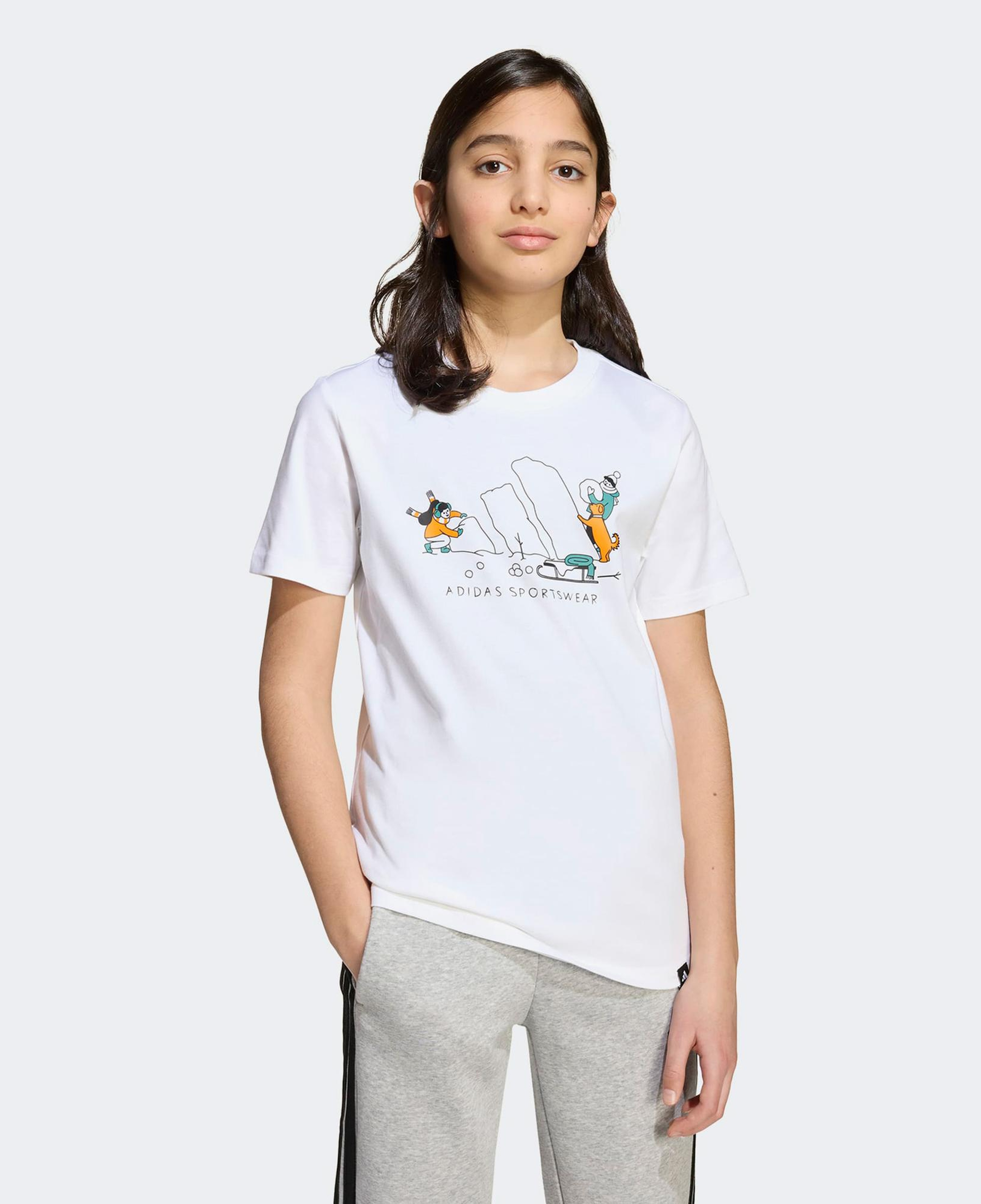 adidas Winter Sports Graphic Çocuk Beyaz T-Shirt