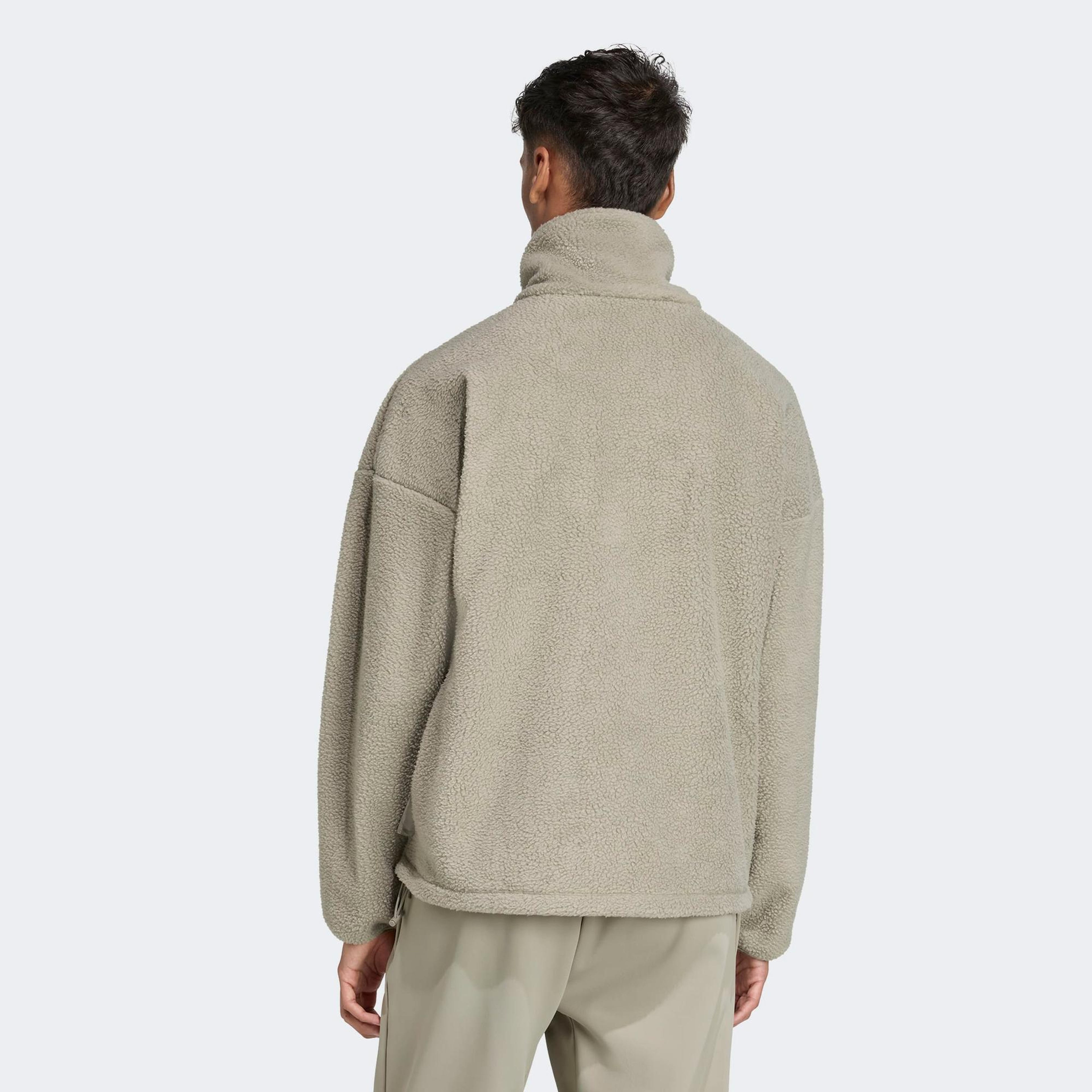 adidas City Tech High Pile Fleece Full Zip Erkek Yeşil Polar