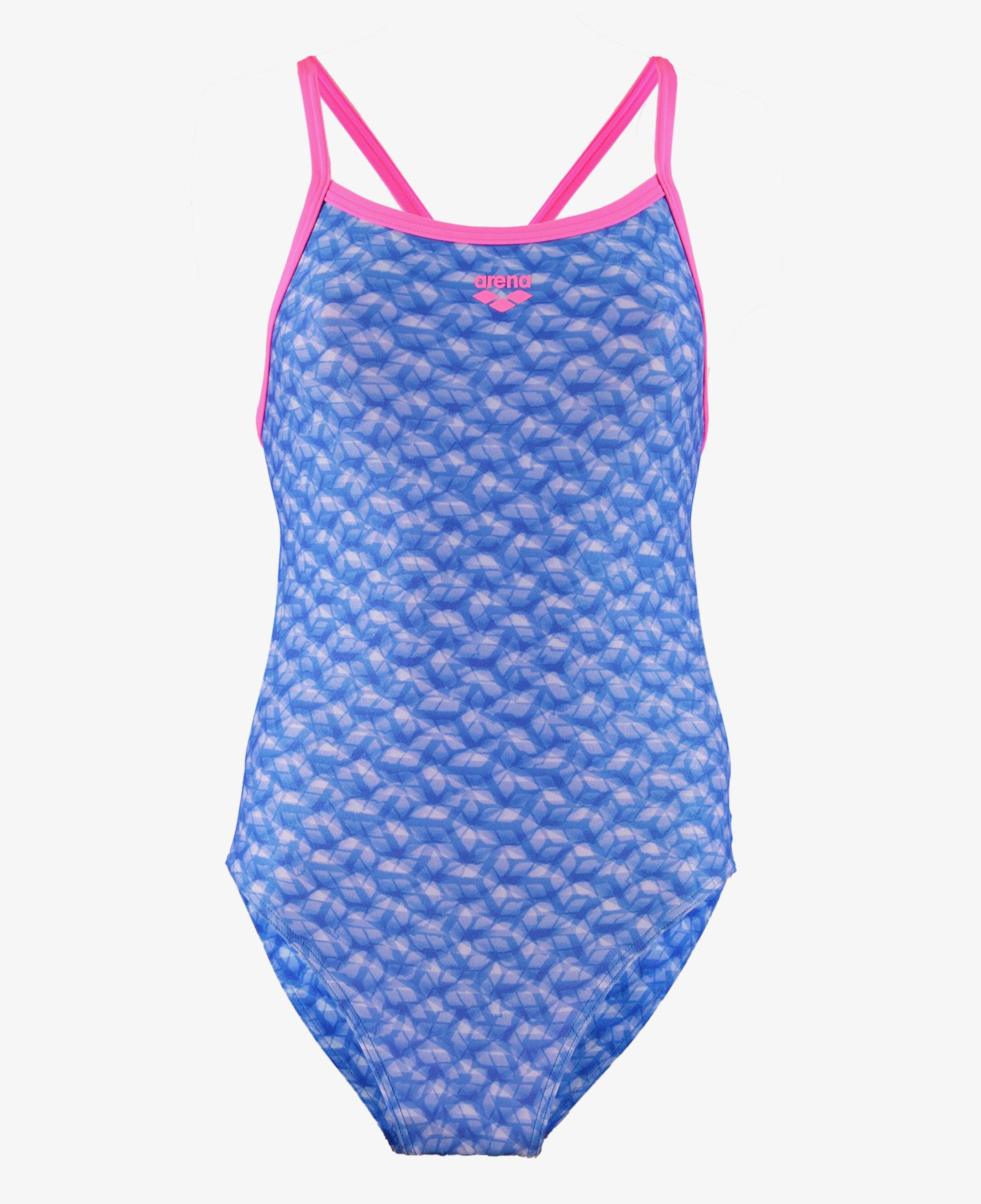 Arena Monogram suit Challenge Back Kadın Mavi Mayo