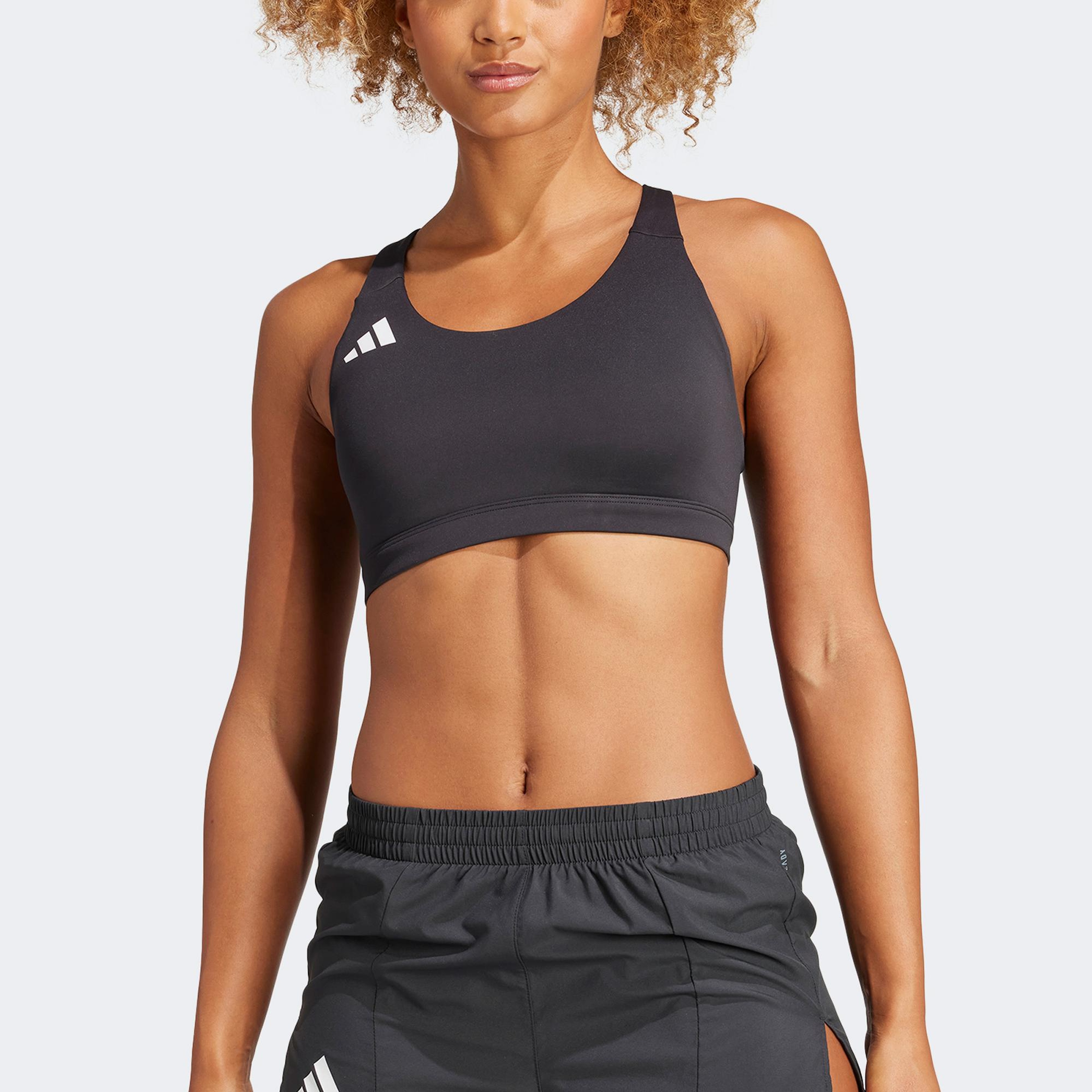 adidas Adizero Essentials Run Medium Support Kadın Siyah Antrenman Bra