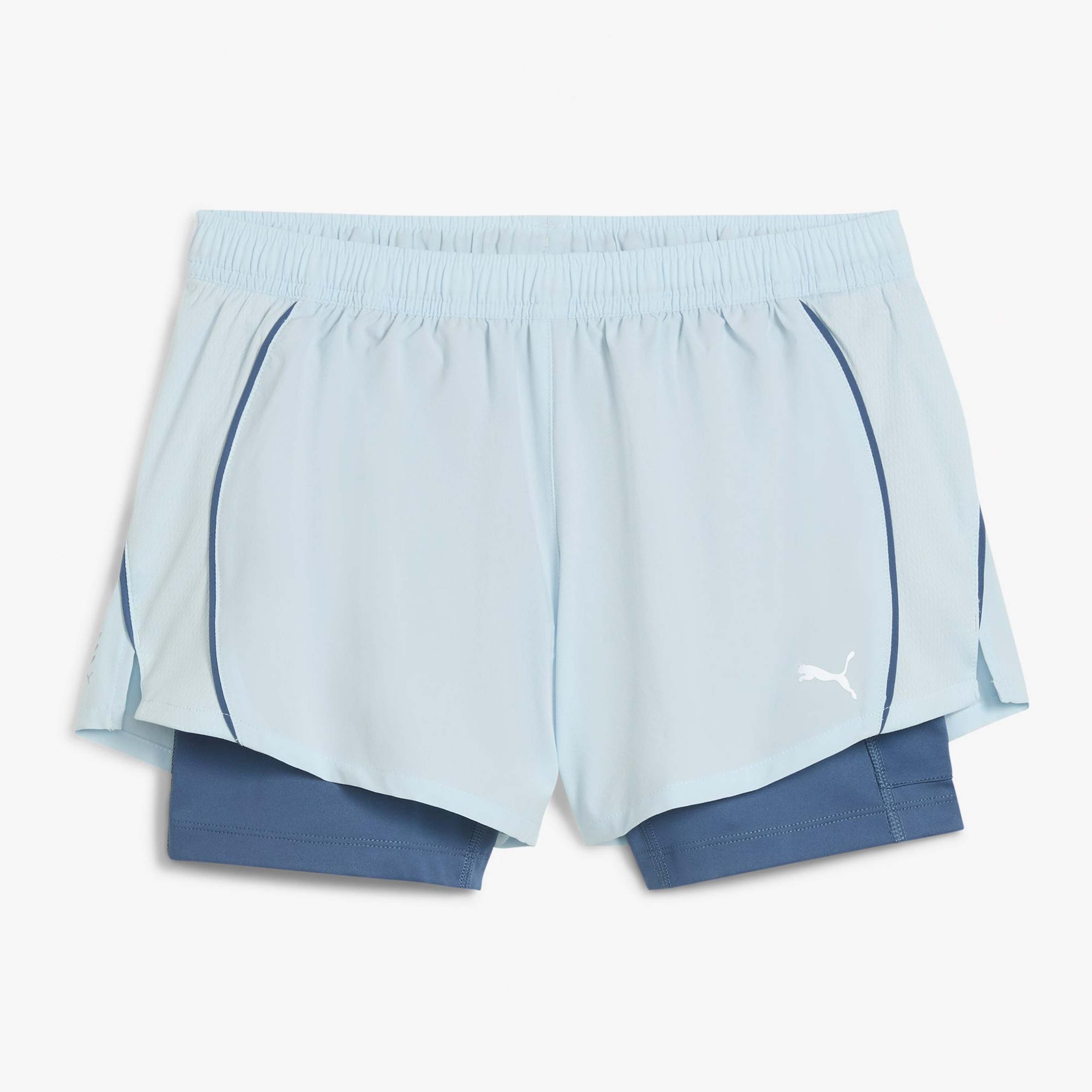 Puma Run Velocity 2in1 3 Kadın Mavi Koşu Şortu