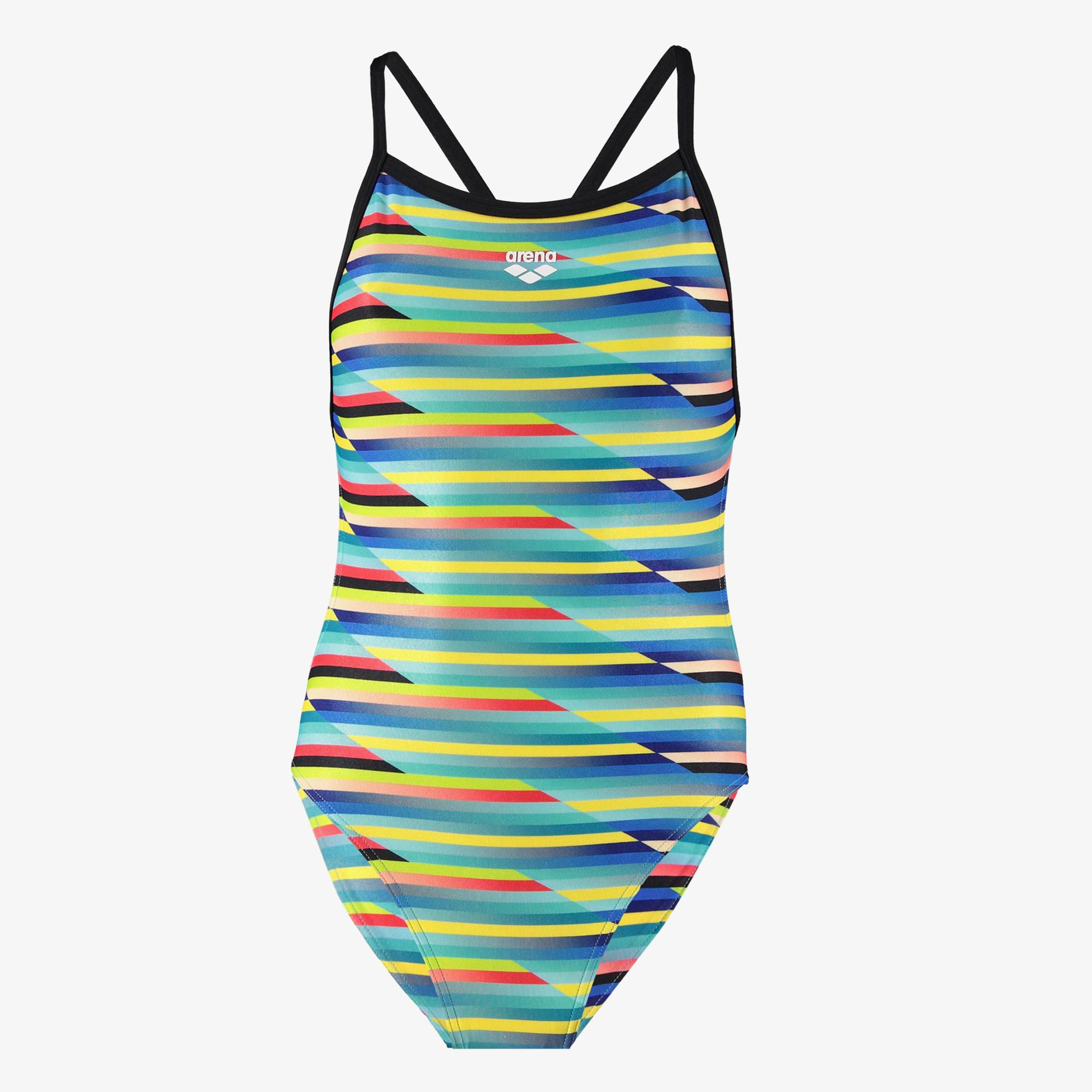 Arena Racing Stripe suit Xcriss Cross Kadın Siyah Mayo