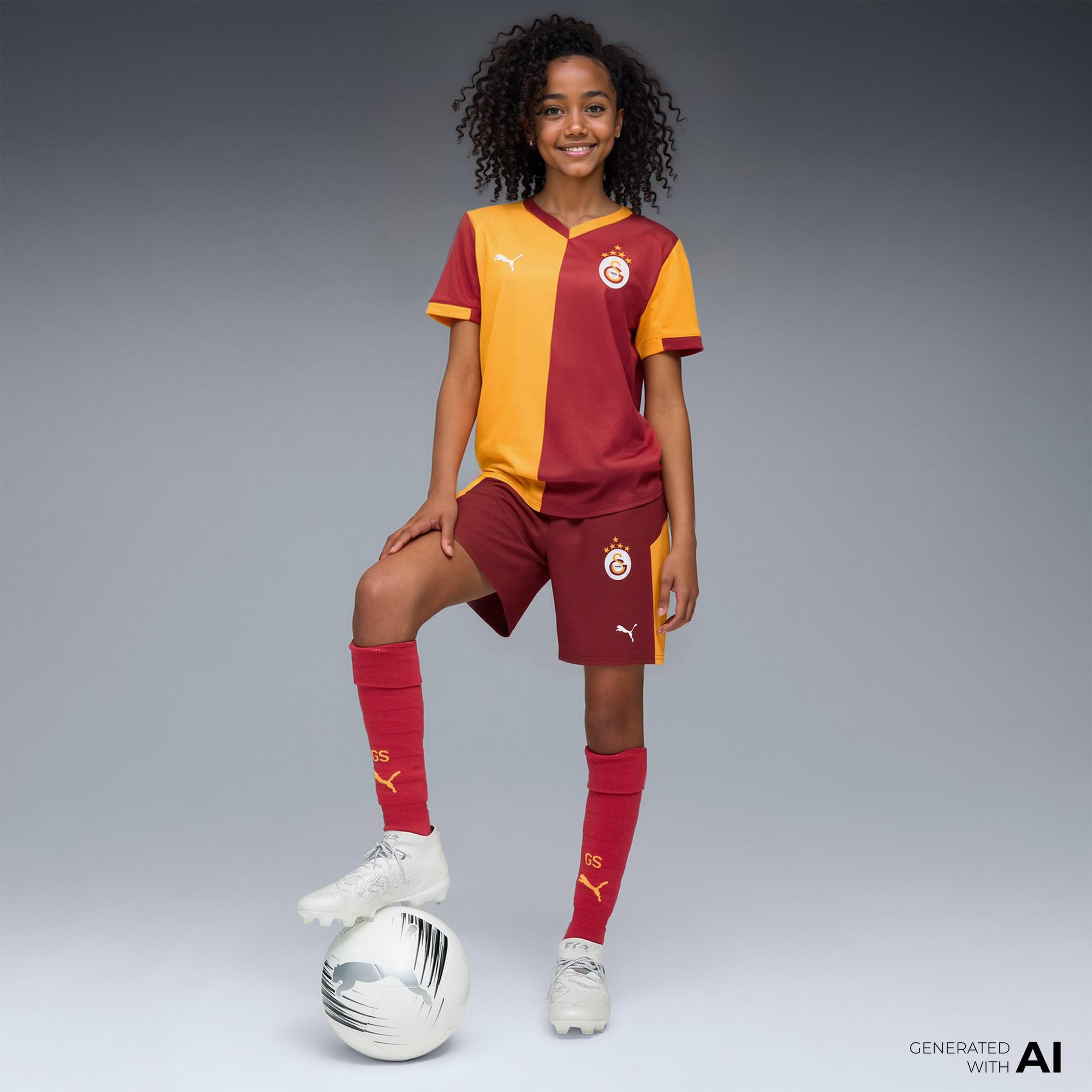 Puma Galatasaray S.K. 25-26 Çocuk Kırmızı İç Saha Futbol Şortu