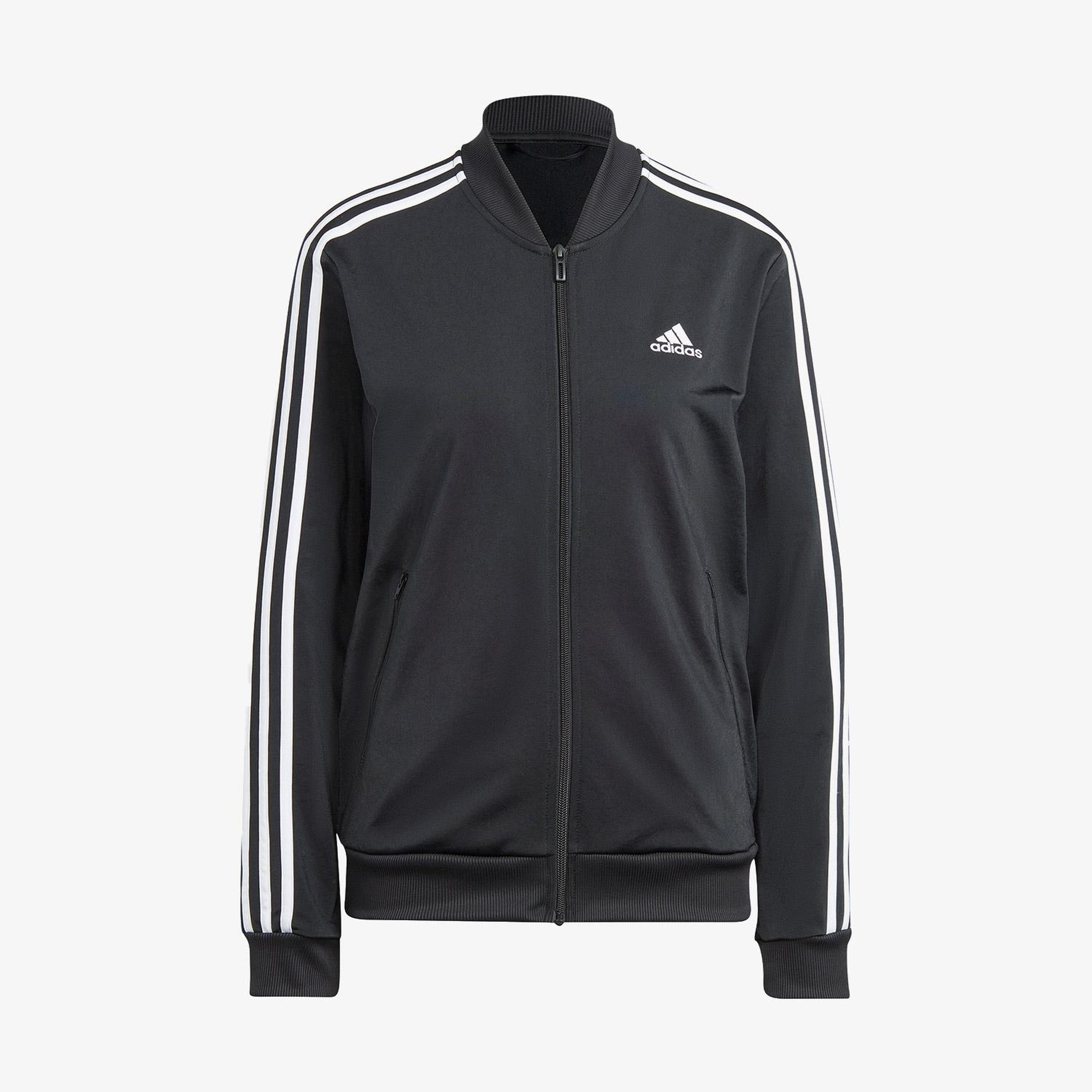 adidas Essential 3 Striped Kadın Siyah Günlük Eşofman Üstü