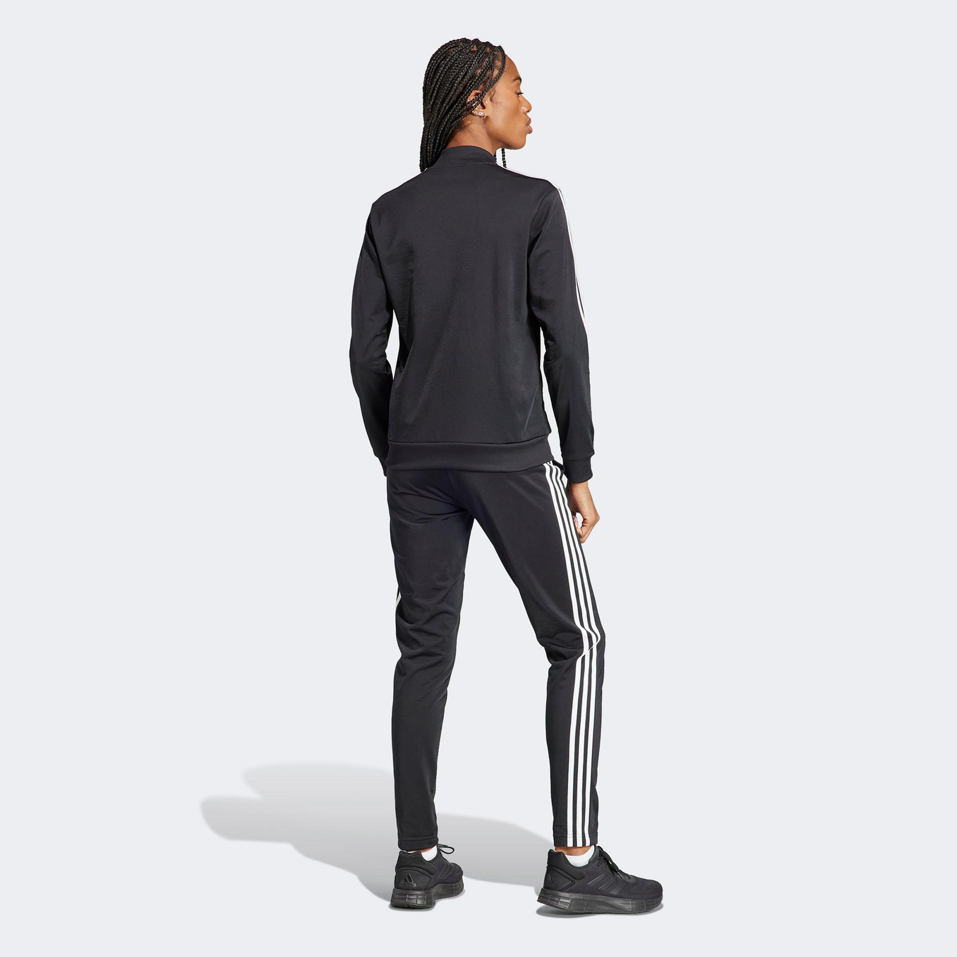 adidas Essential 3 Striped Kadın Siyah Günlük Eşofman Üstü