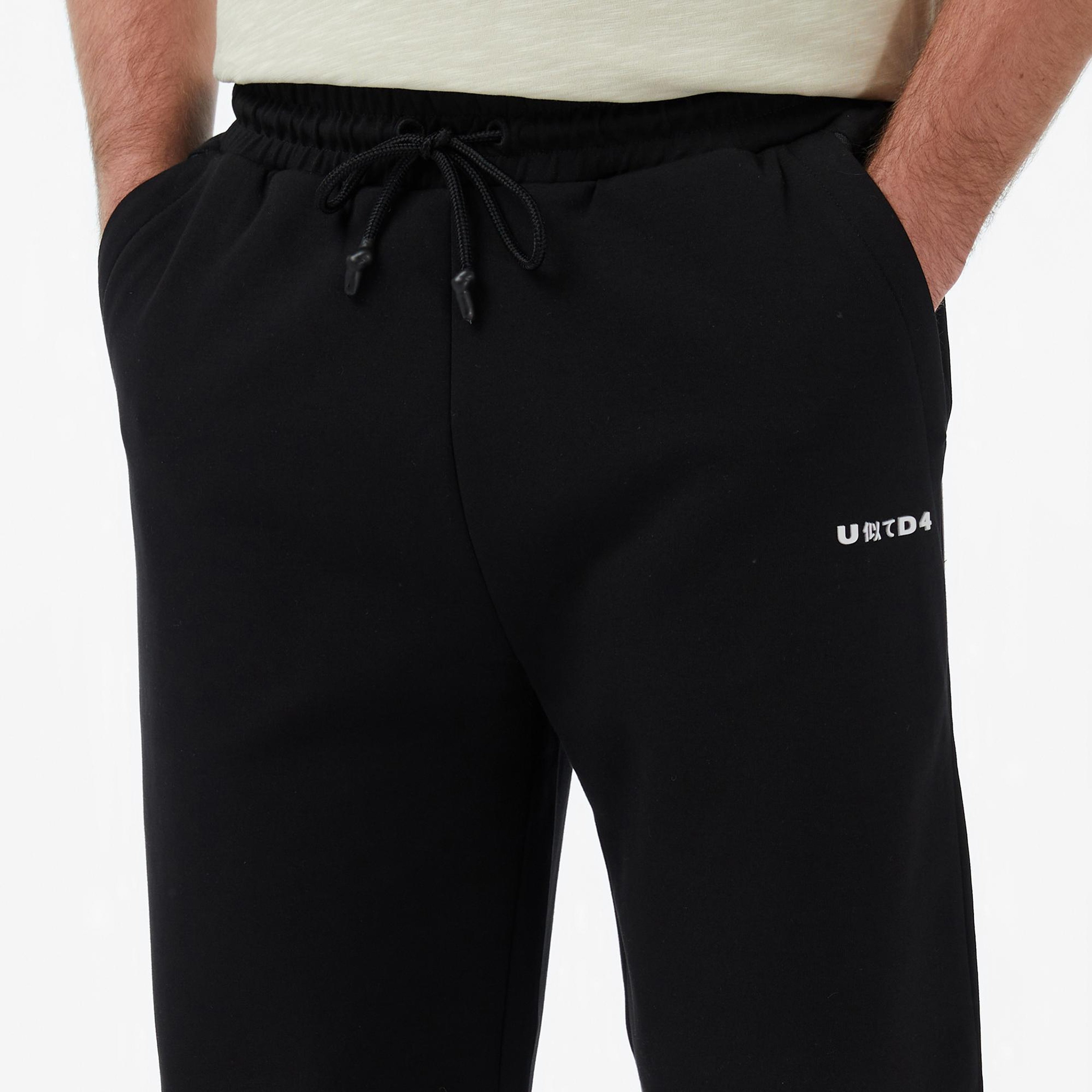 UNITED4 Comfort Fit Erkek Siyah Eşofman Altı