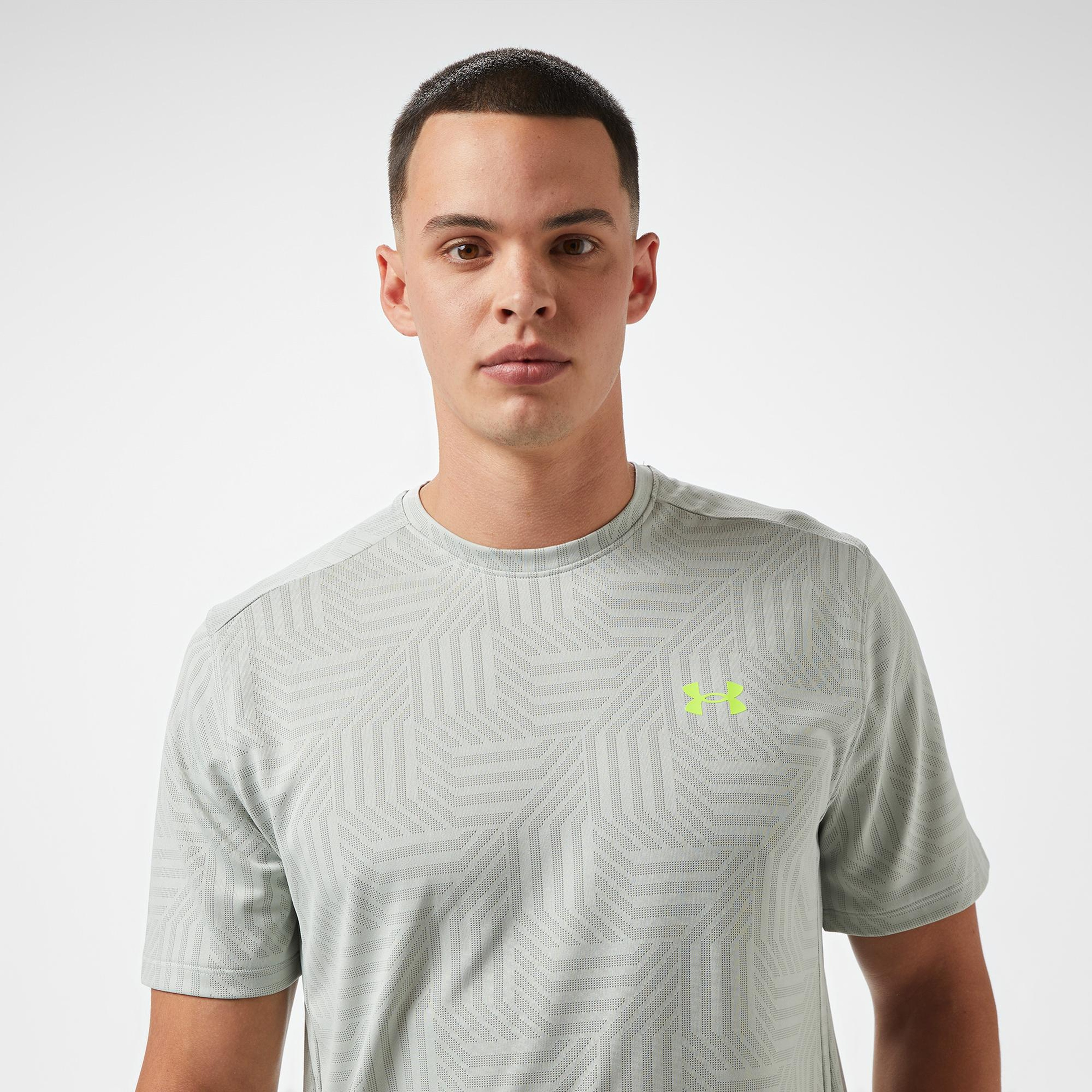 Under Armour Tech Vent Geotessa Ss Erkek Yeşil Antrenman T-Shirt