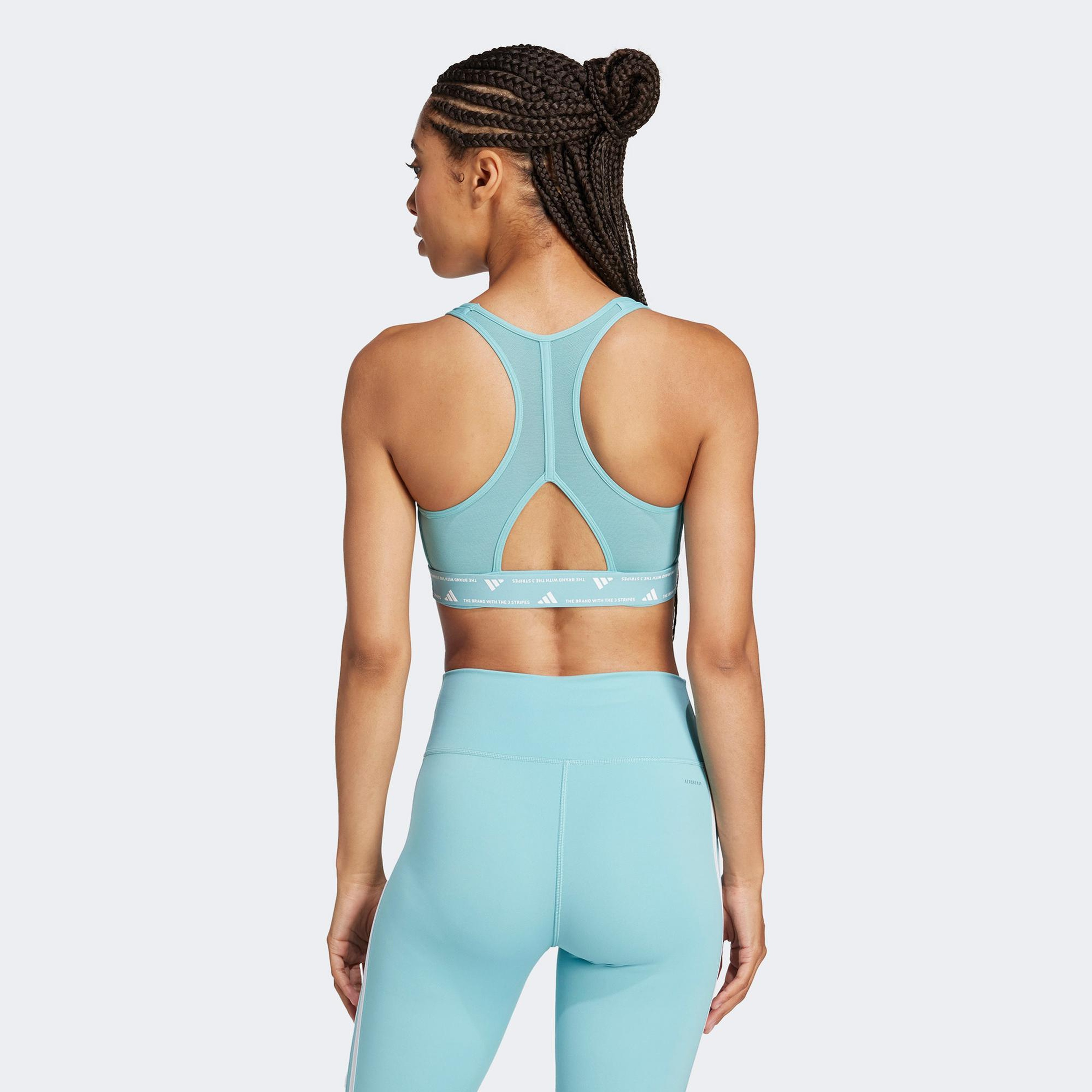 adidas Powerimpact Medium Support Kadın Mavi Antrenman Bra
