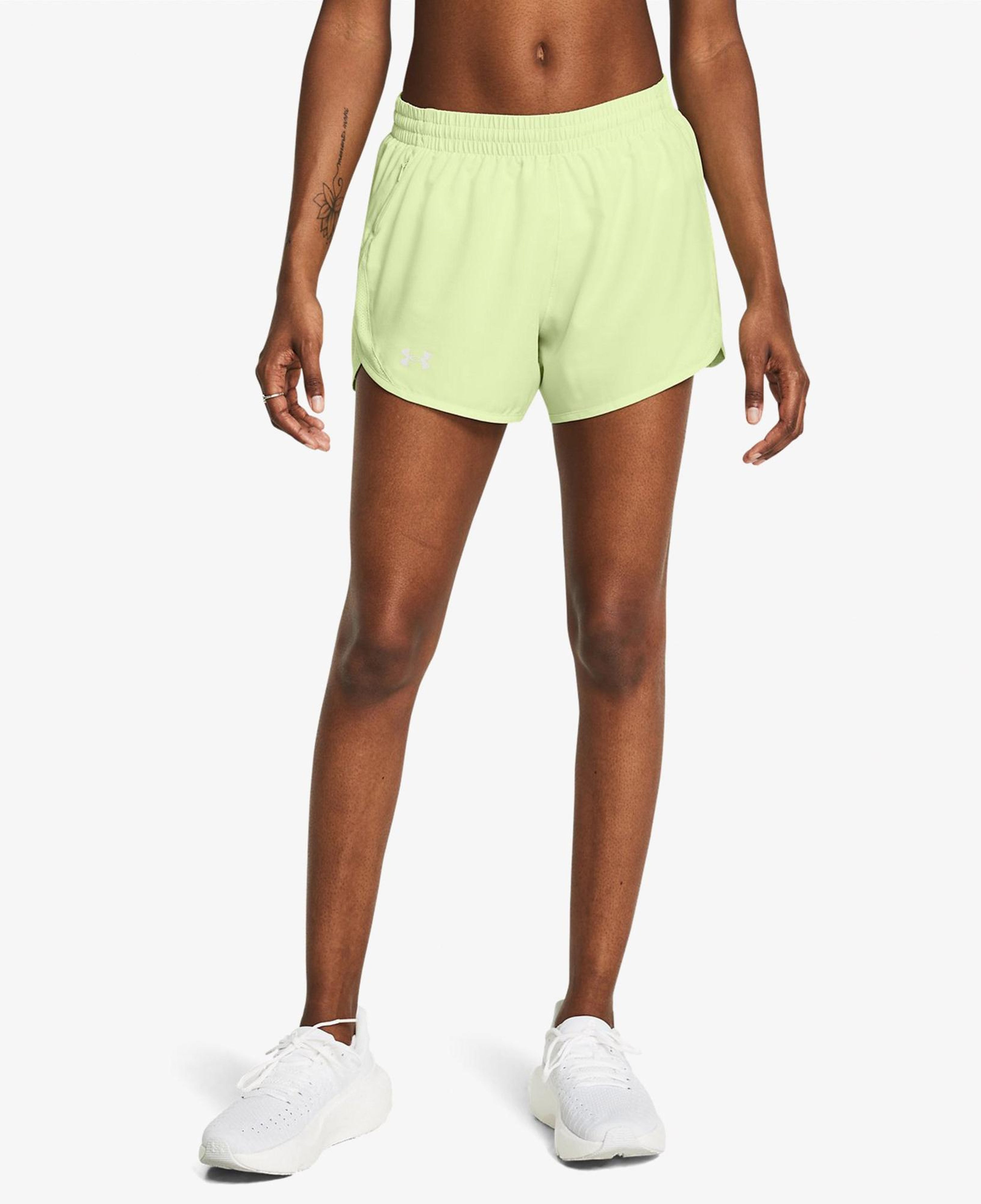 Under Armour Fly By 3inch Kadın Sarı Koşu Şortu