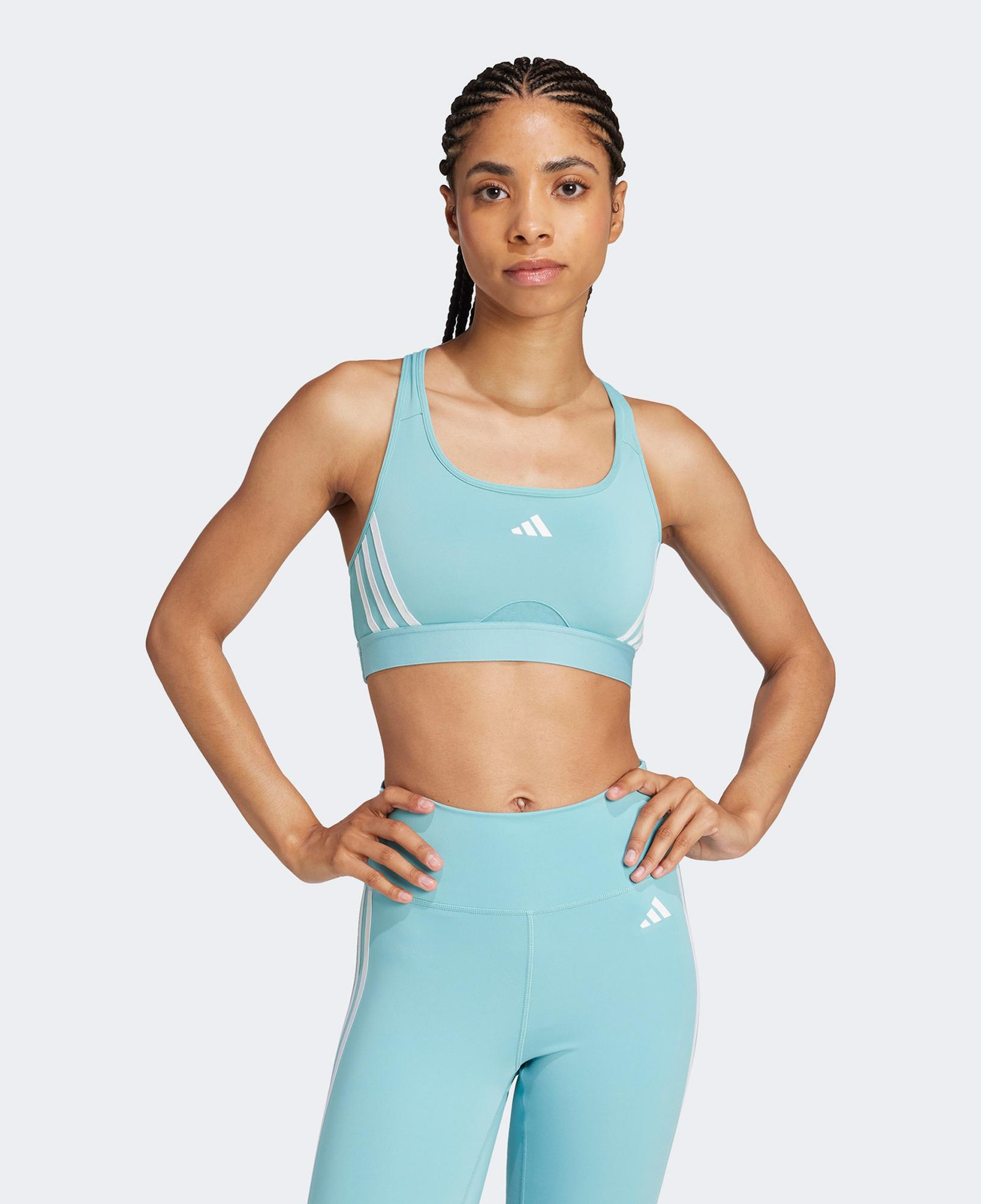 adidas Powerimpact Medium Support Kadın Mavi Antrenman Bra