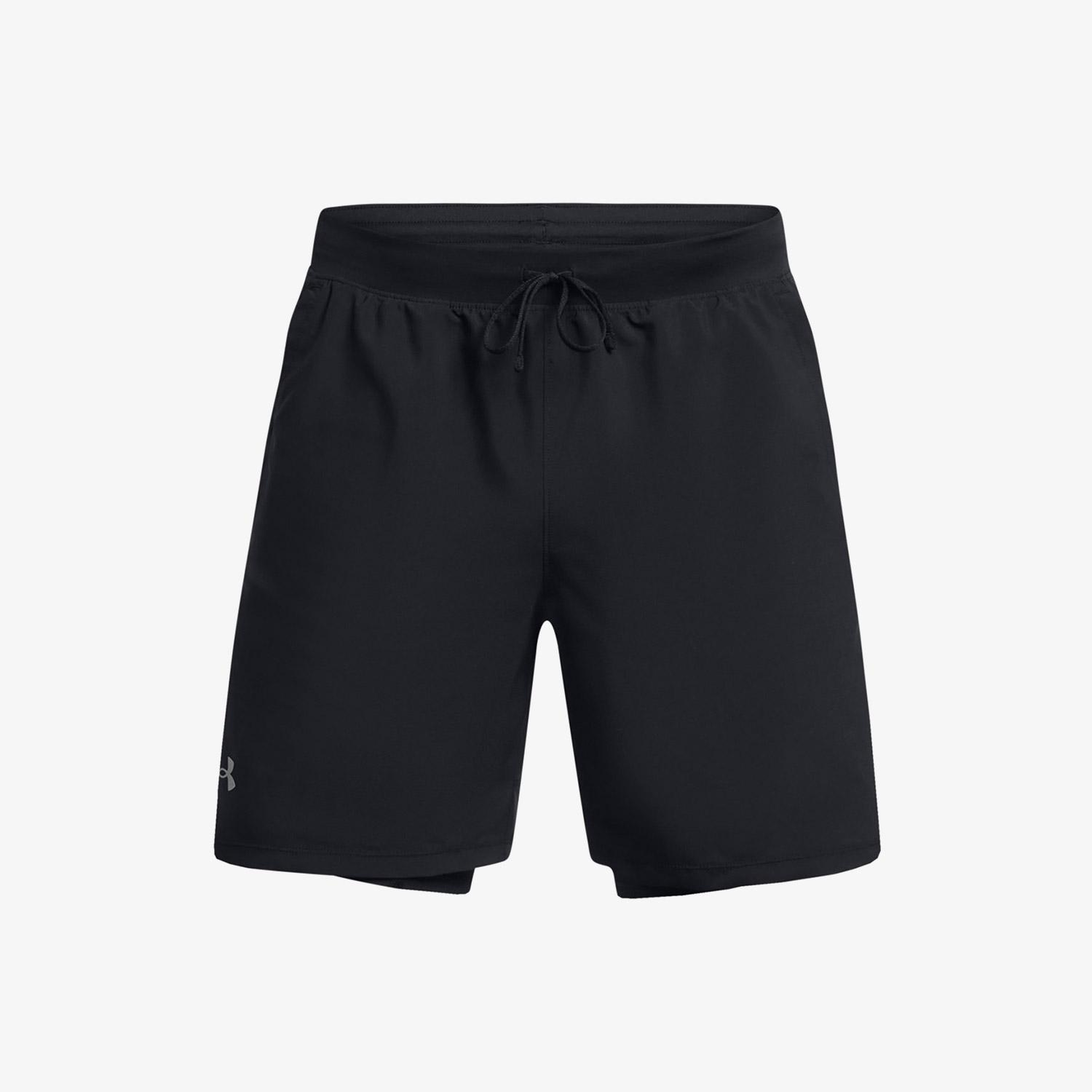 Under Armour Launch 7 inch 2in 1 Erkek Siyah Antrenman Şortu