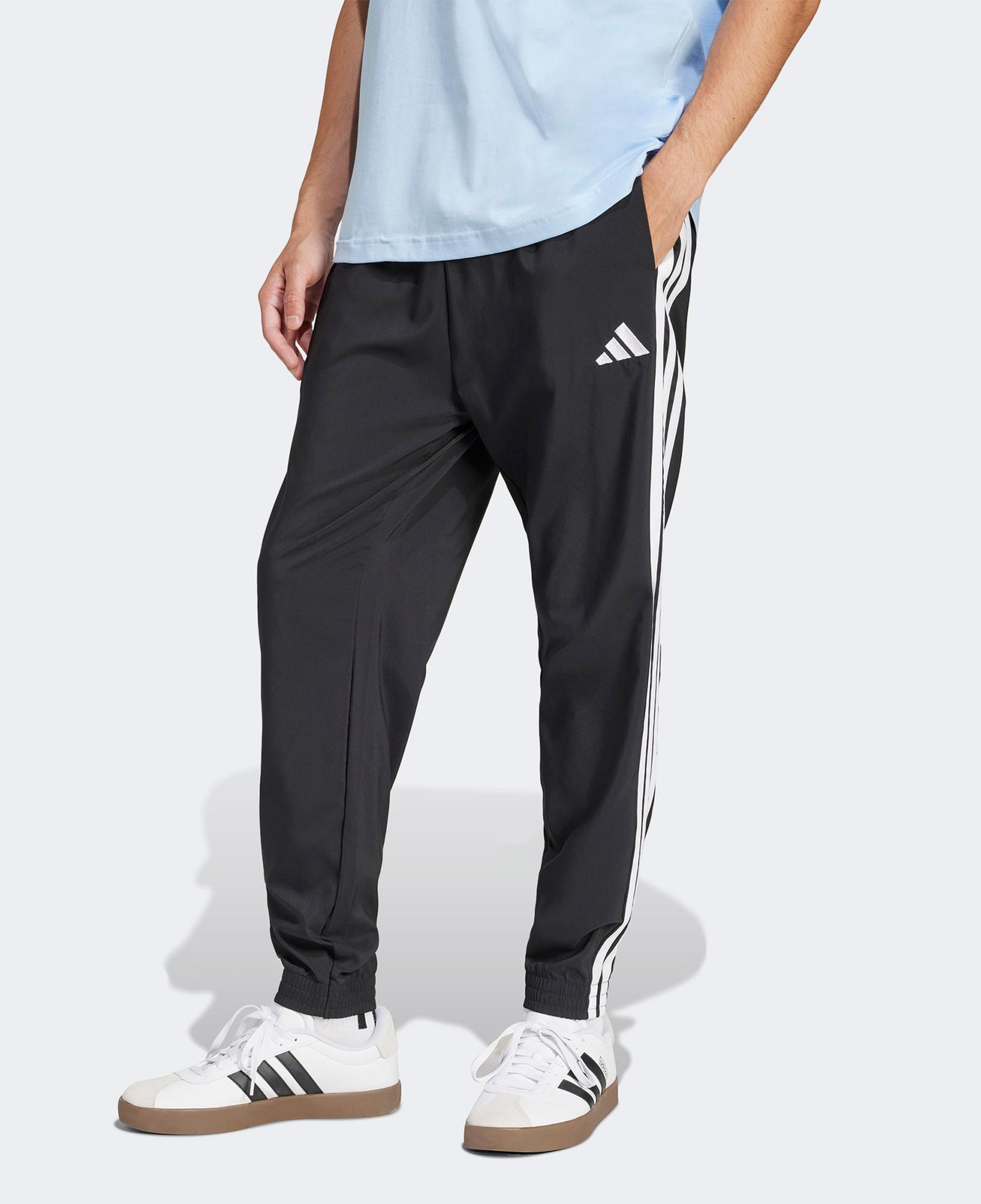 adidas Essentials 3 Stripes Woven Erkek Siyah Antrenman Eşofman Altı