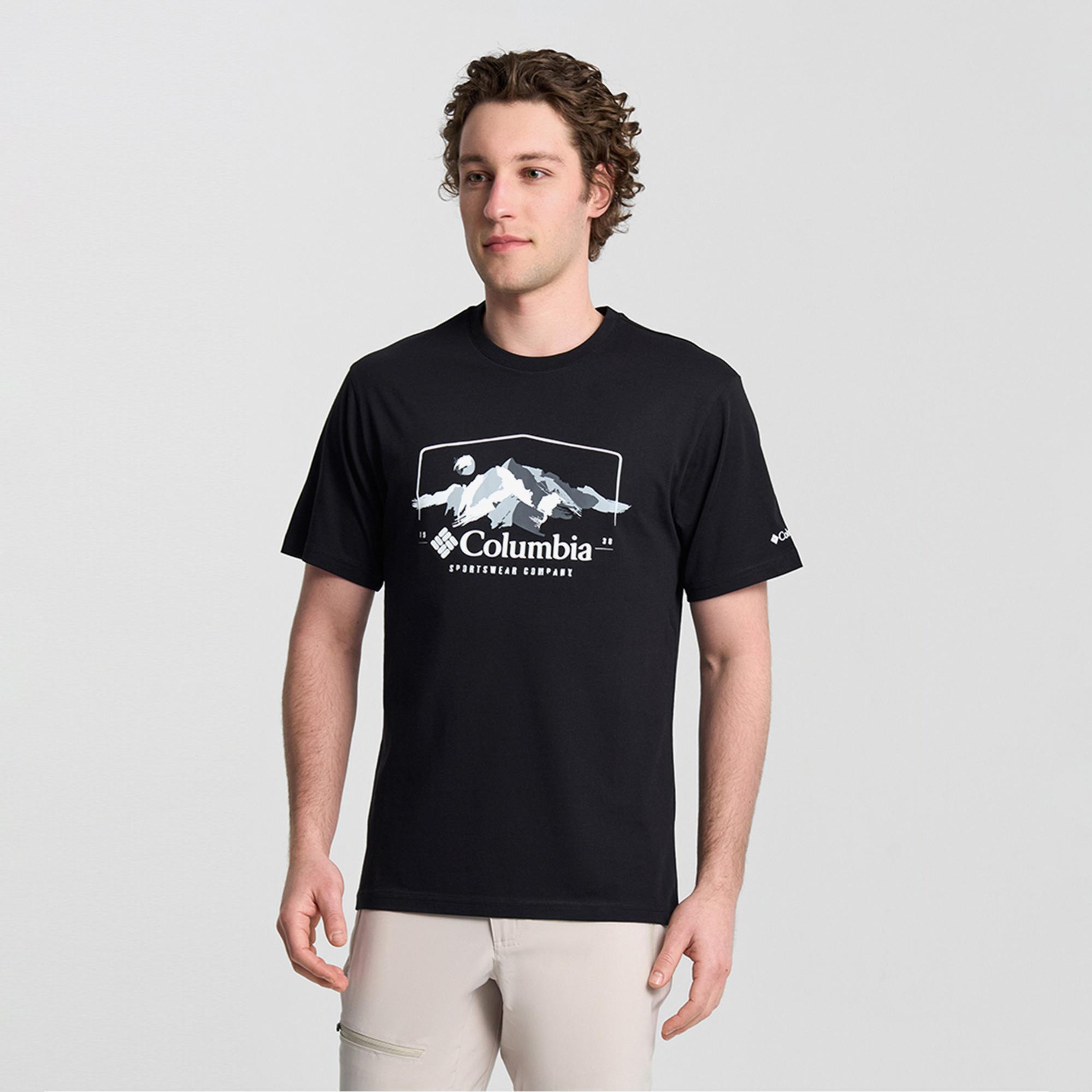 Columbia Explore Outdoors Ss Erkek Siyah T-Shirt