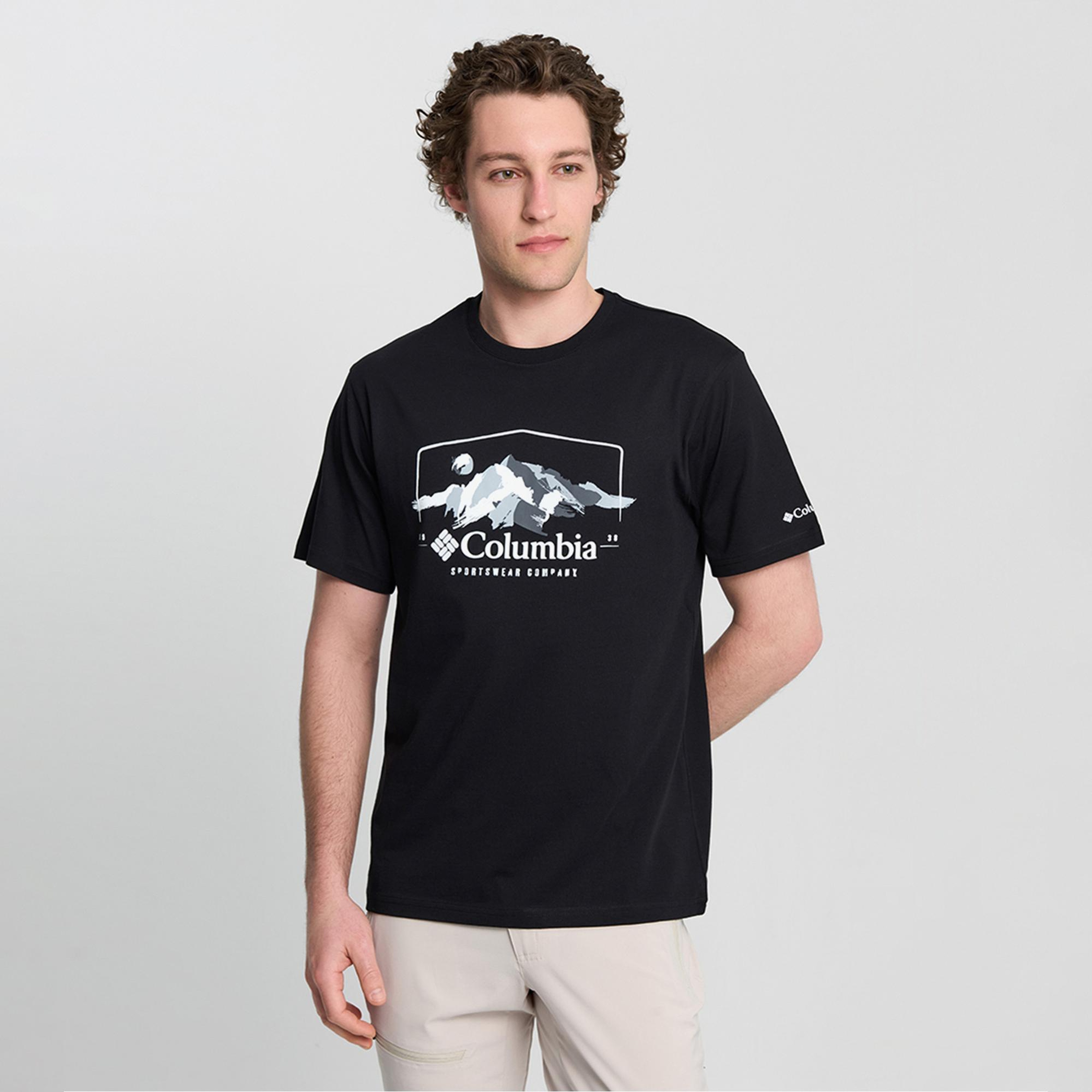 Columbia Explore Outdoors Ss Erkek Siyah T-Shirt