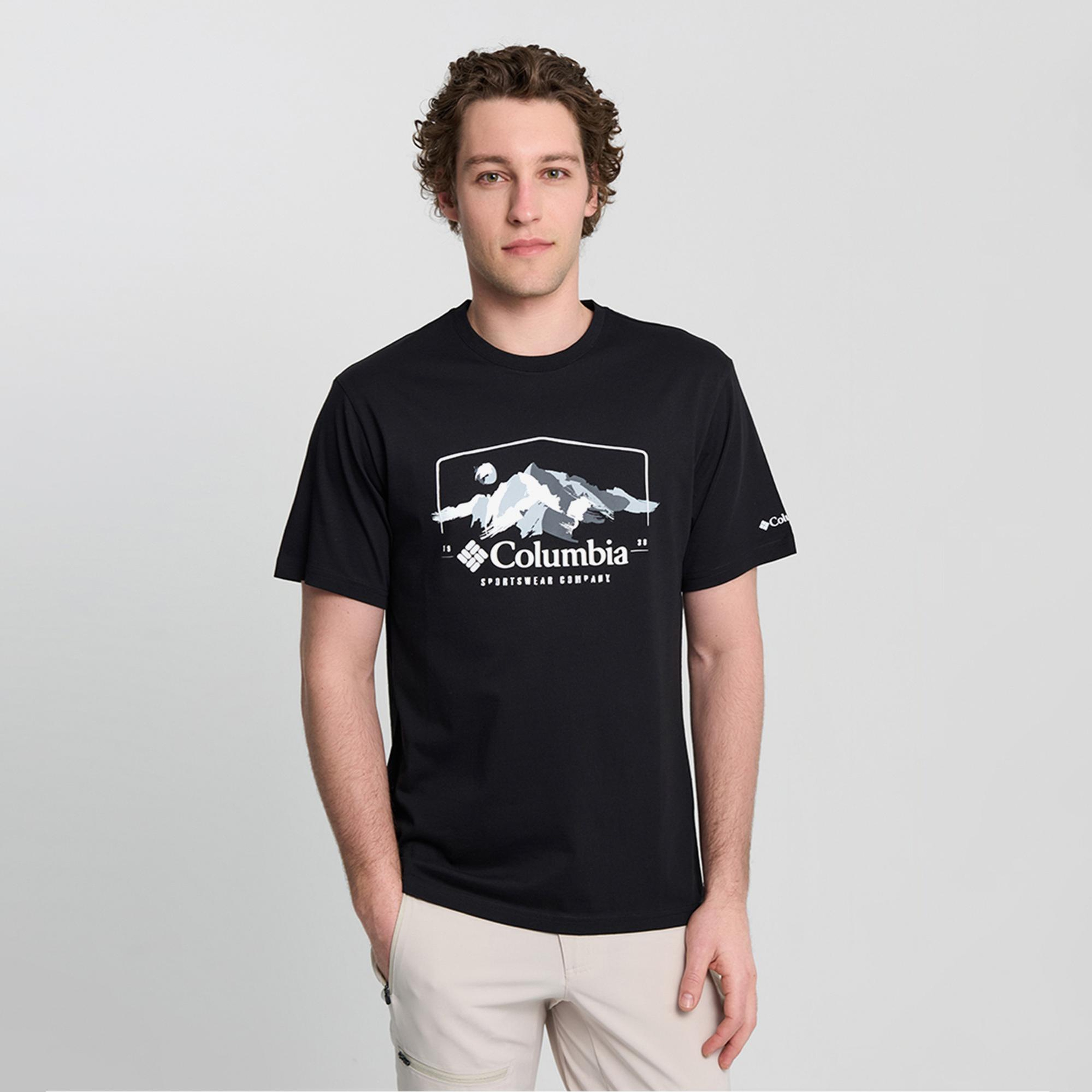 Columbia Explore Outdoors Ss Erkek Siyah T-Shirt