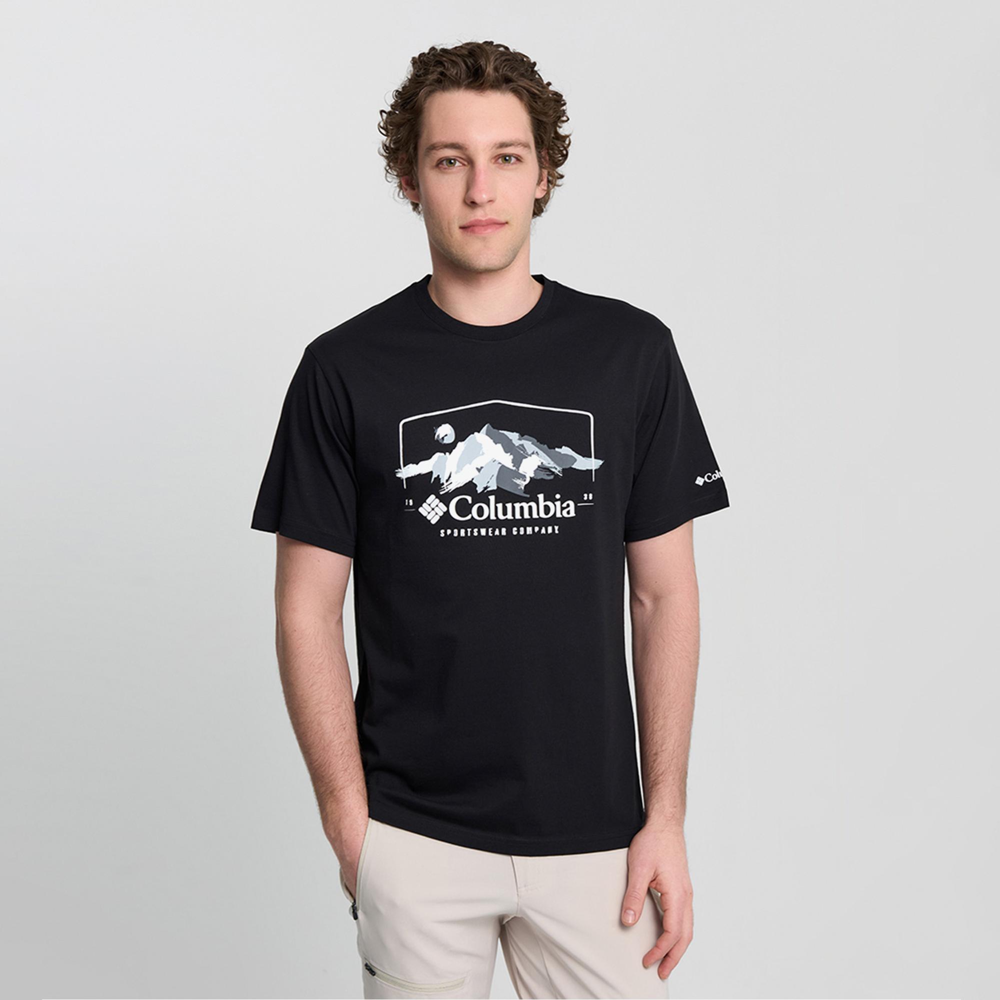 Columbia Explore Outdoors Ss Erkek Siyah T-Shirt