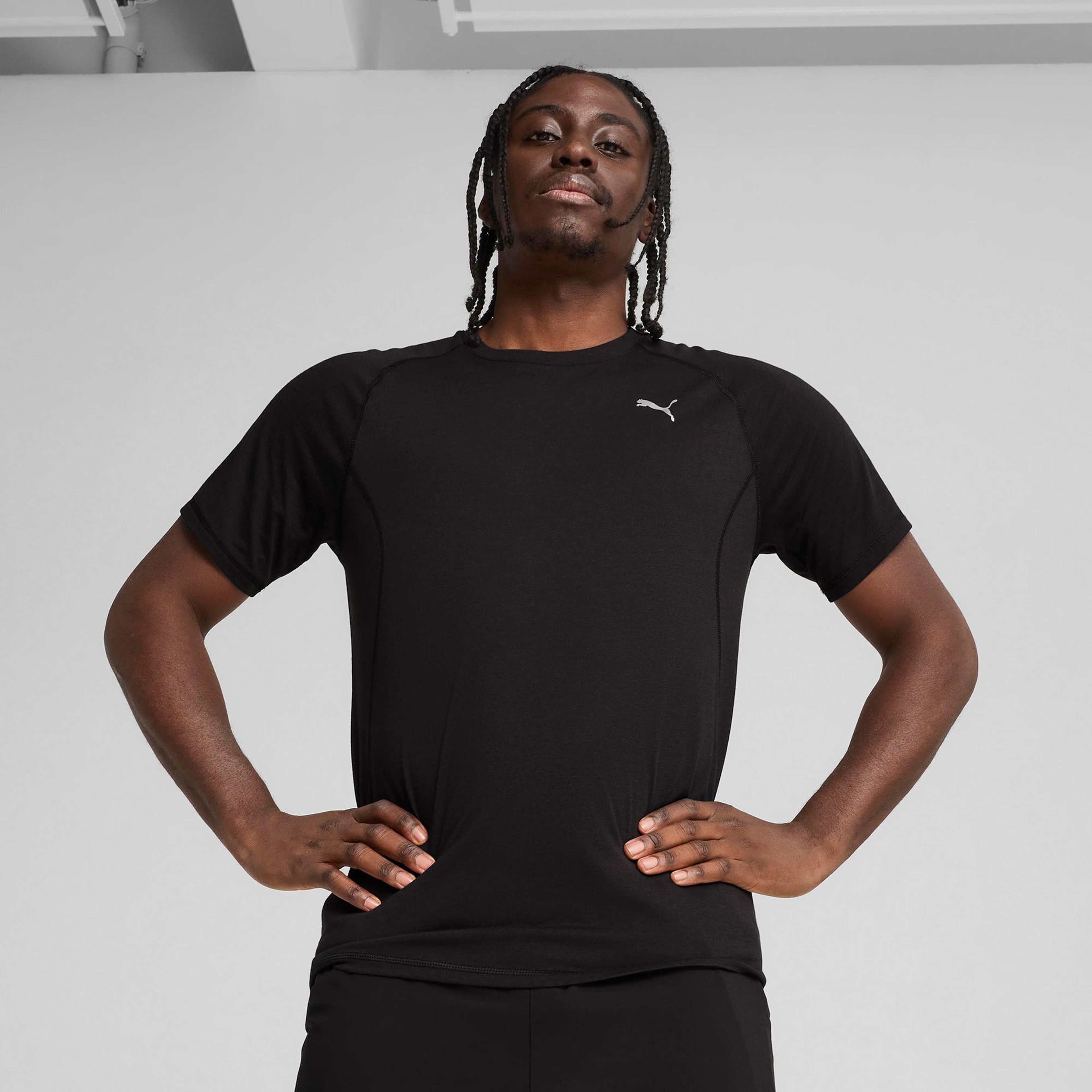 Puma Run Velocity Tri-Blend Erkek Siyah Koşu T-Shirt