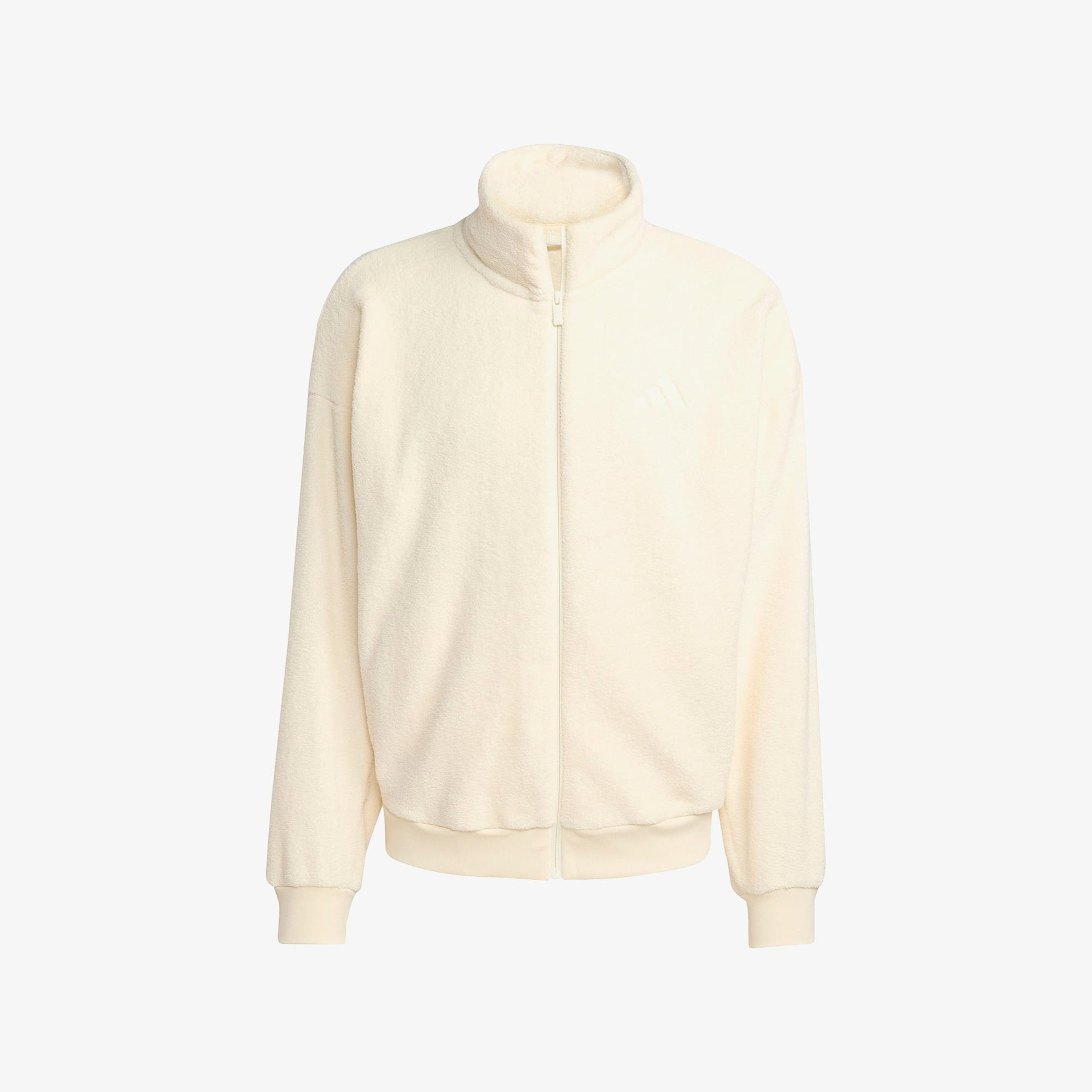 adidas Future icons Small Logo Low Pile Fleece Erkek Beyaz Eşofman Üstü