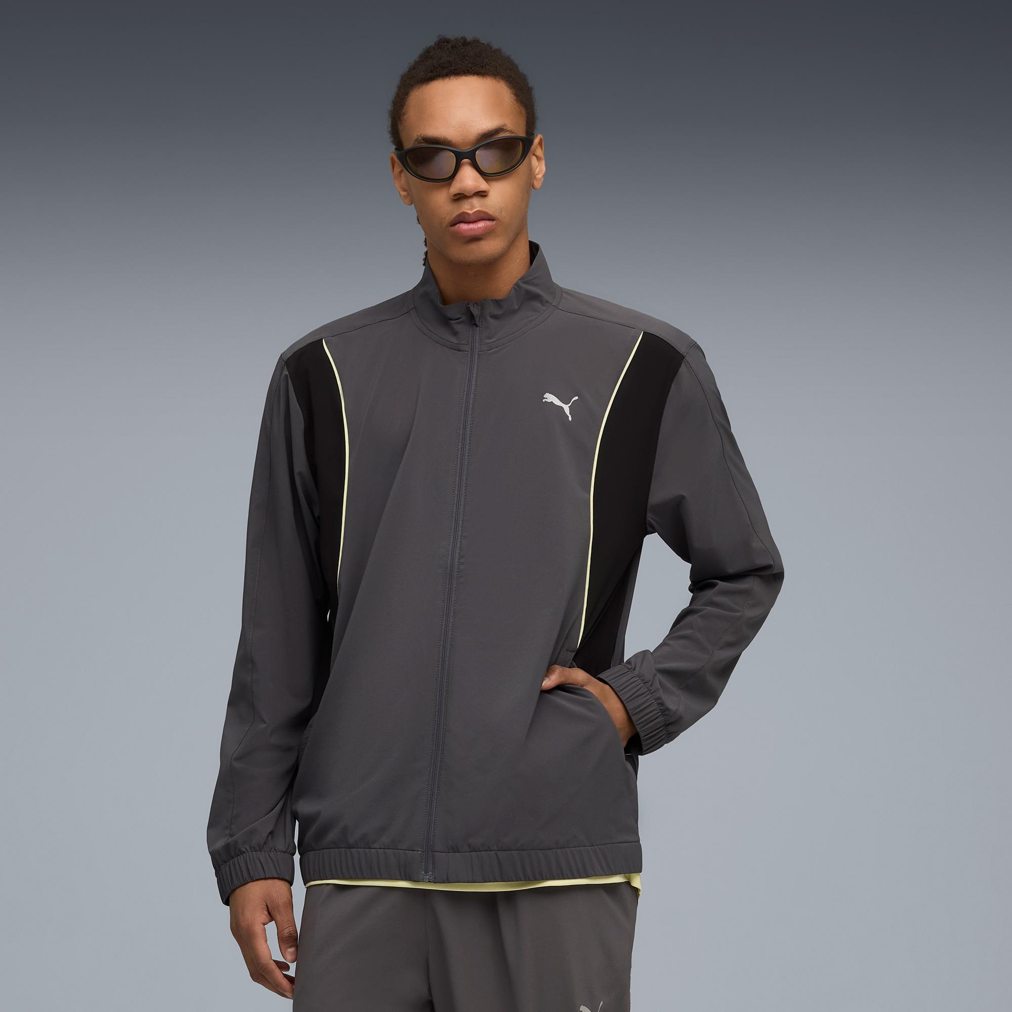 Puma Run Velocity Woven Erkek Gri Koşu Ceketi